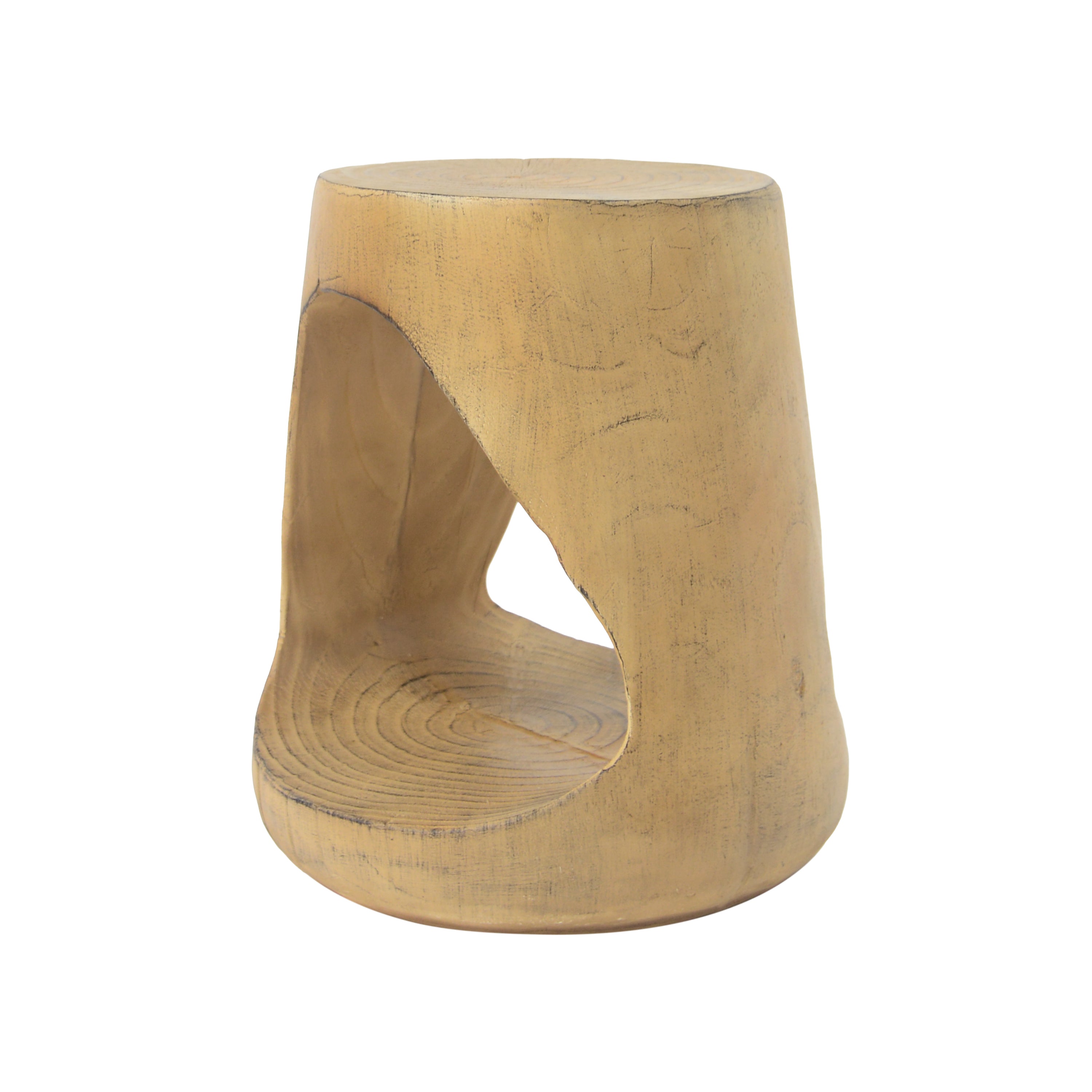 Outdoor Hollow Side Table with Wood-like Texture