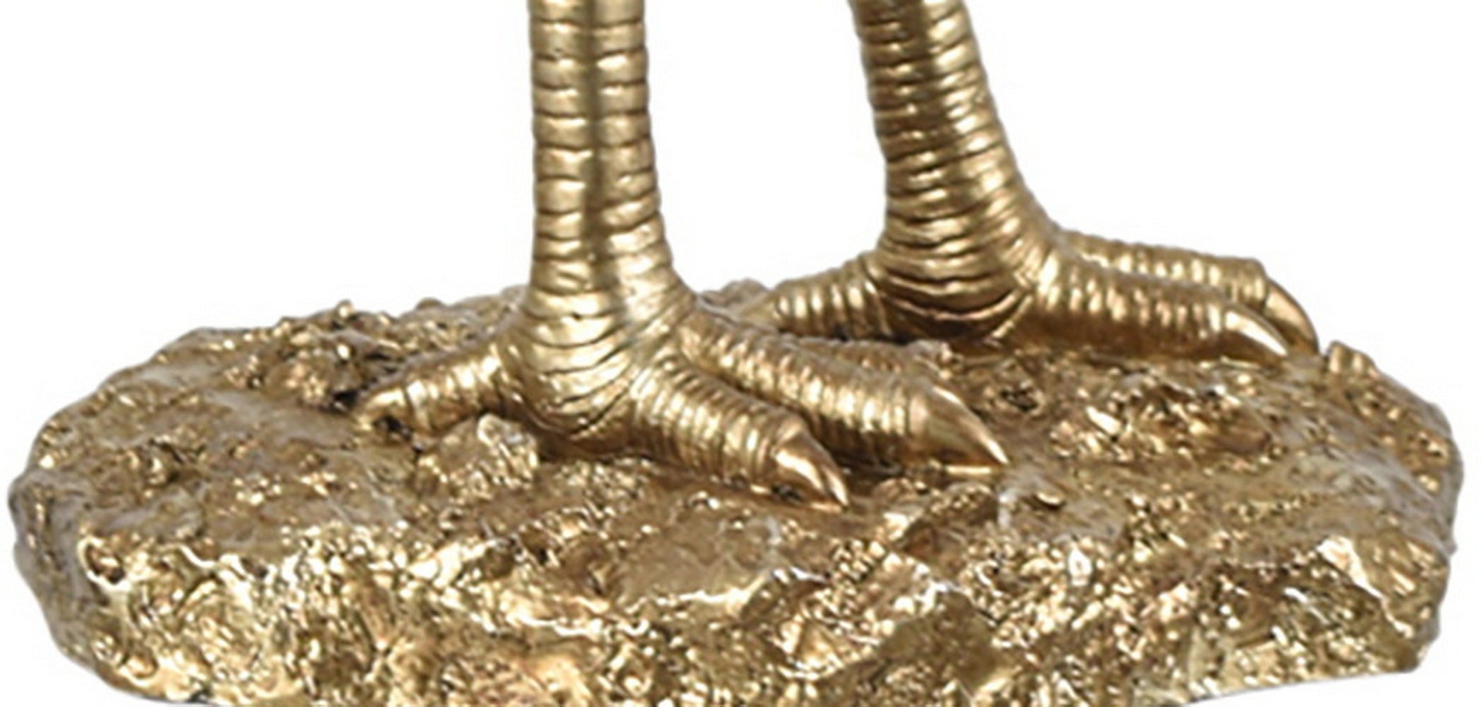 Polished Gold Flamingo Table Lamp With Feathered Shade