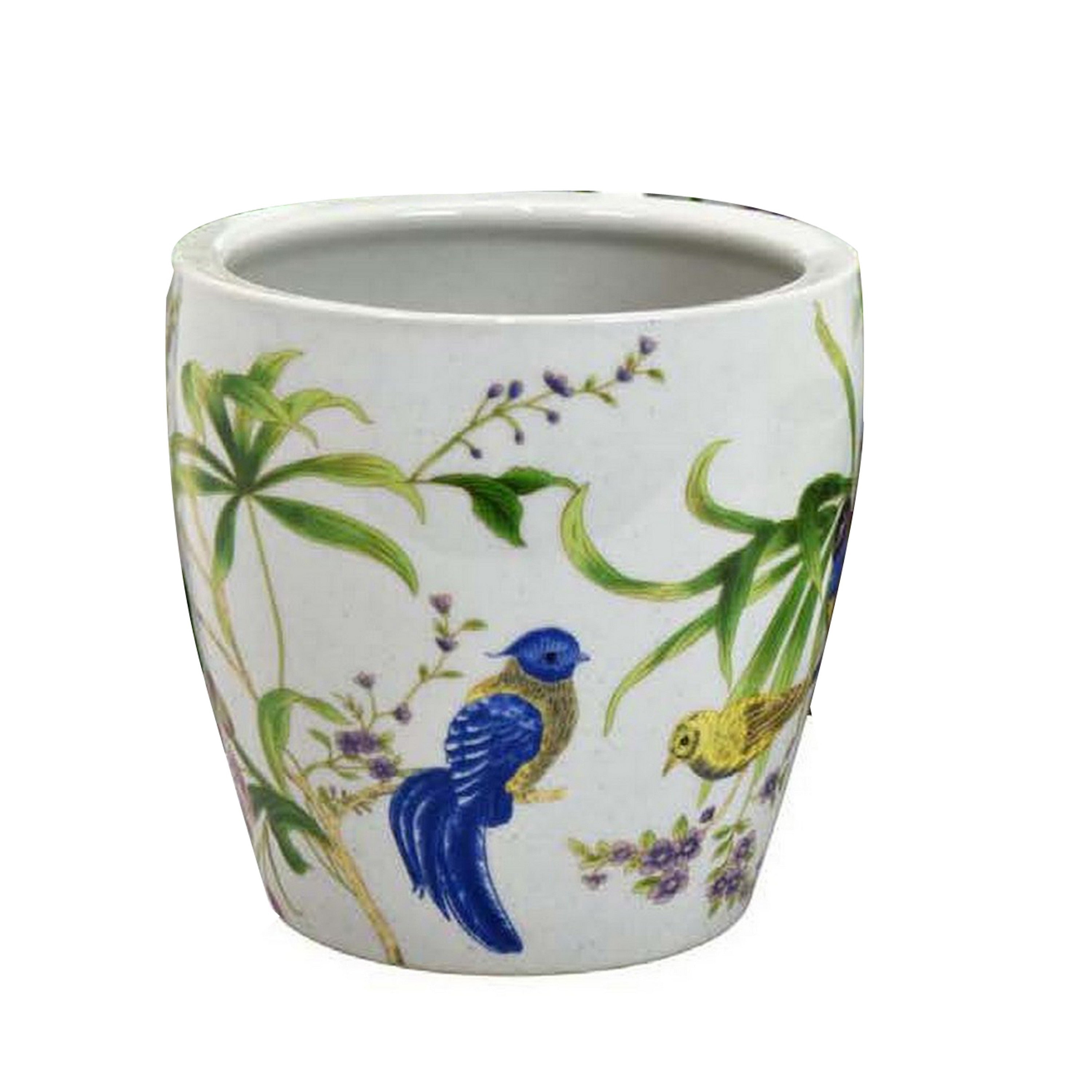 Kerry, Floral Bird Ceramic Planter Pot, Set of 4
