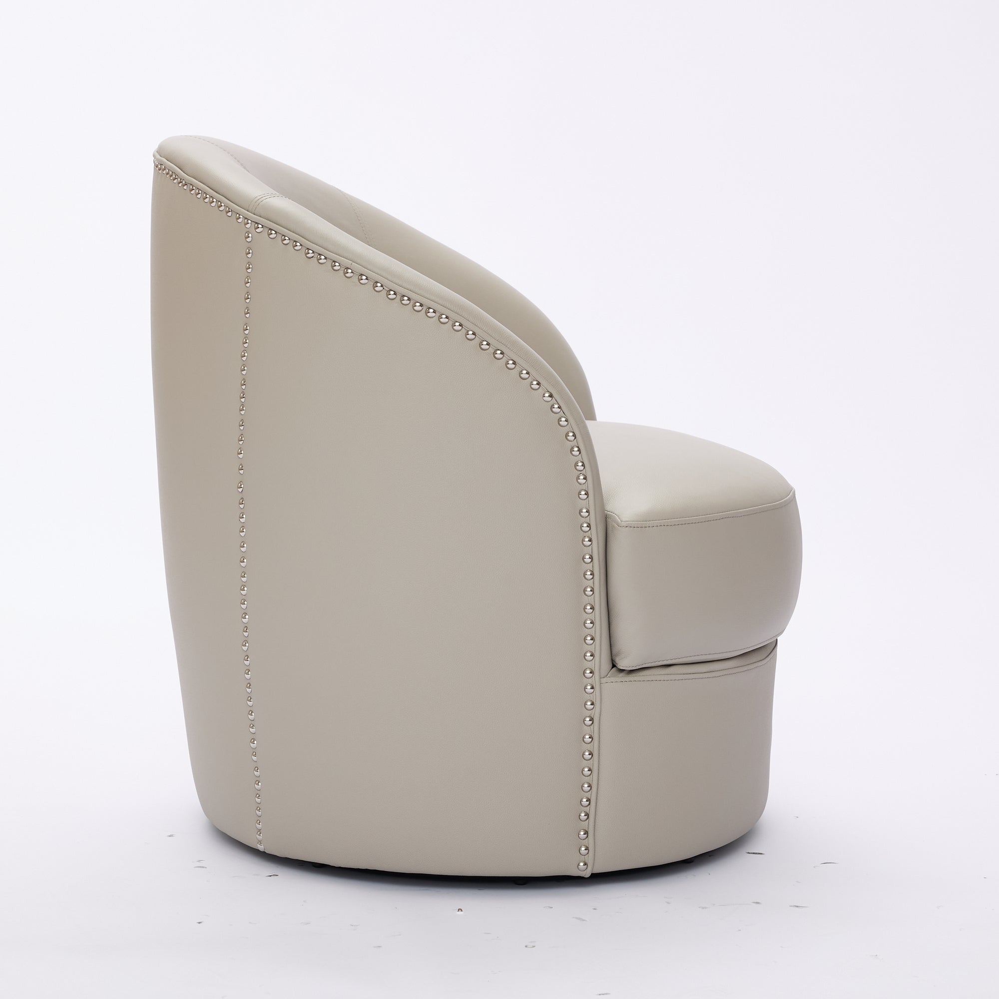 Top-Grain Leather Swivel Accent Chair