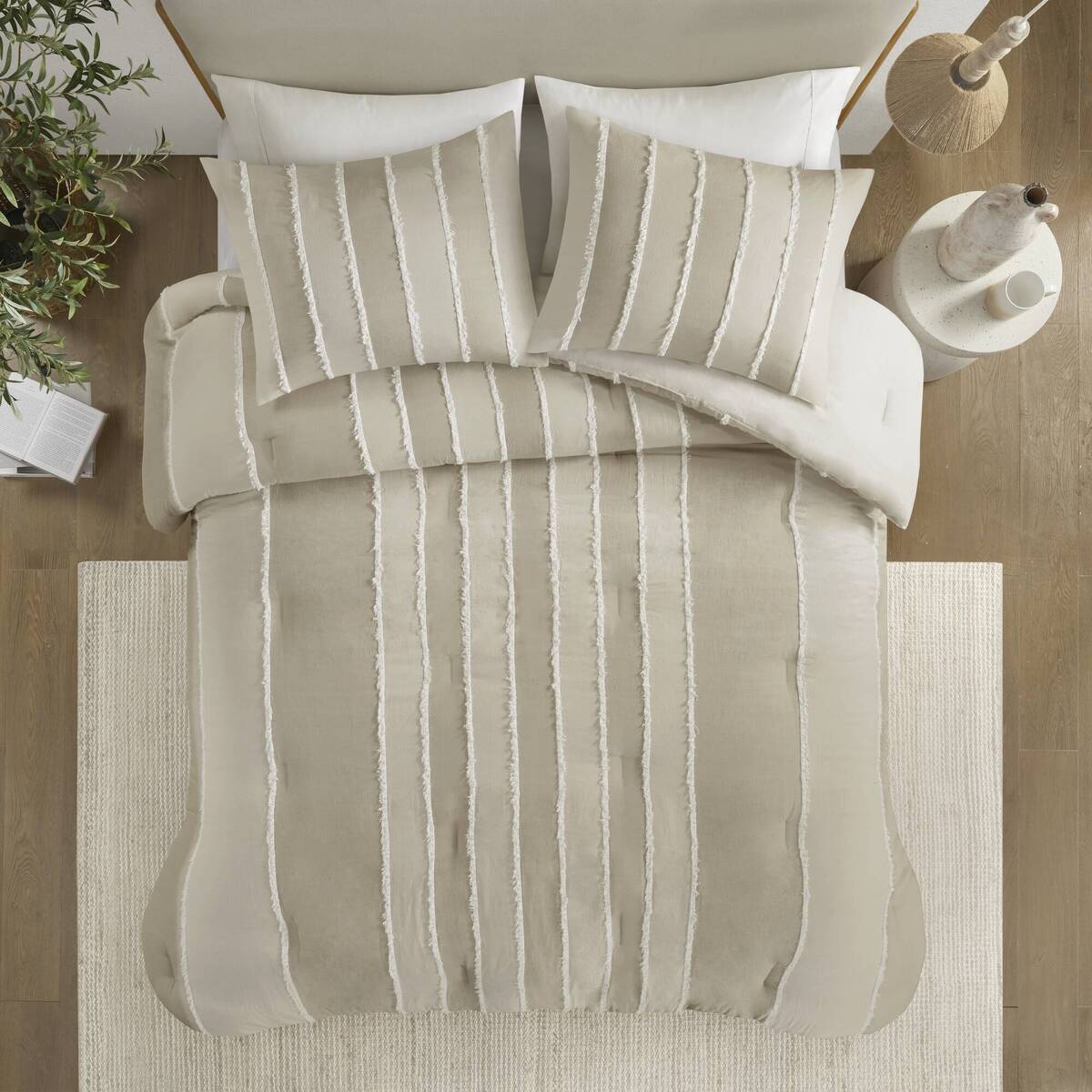 3-Piece Striped Cotton Comforter Set