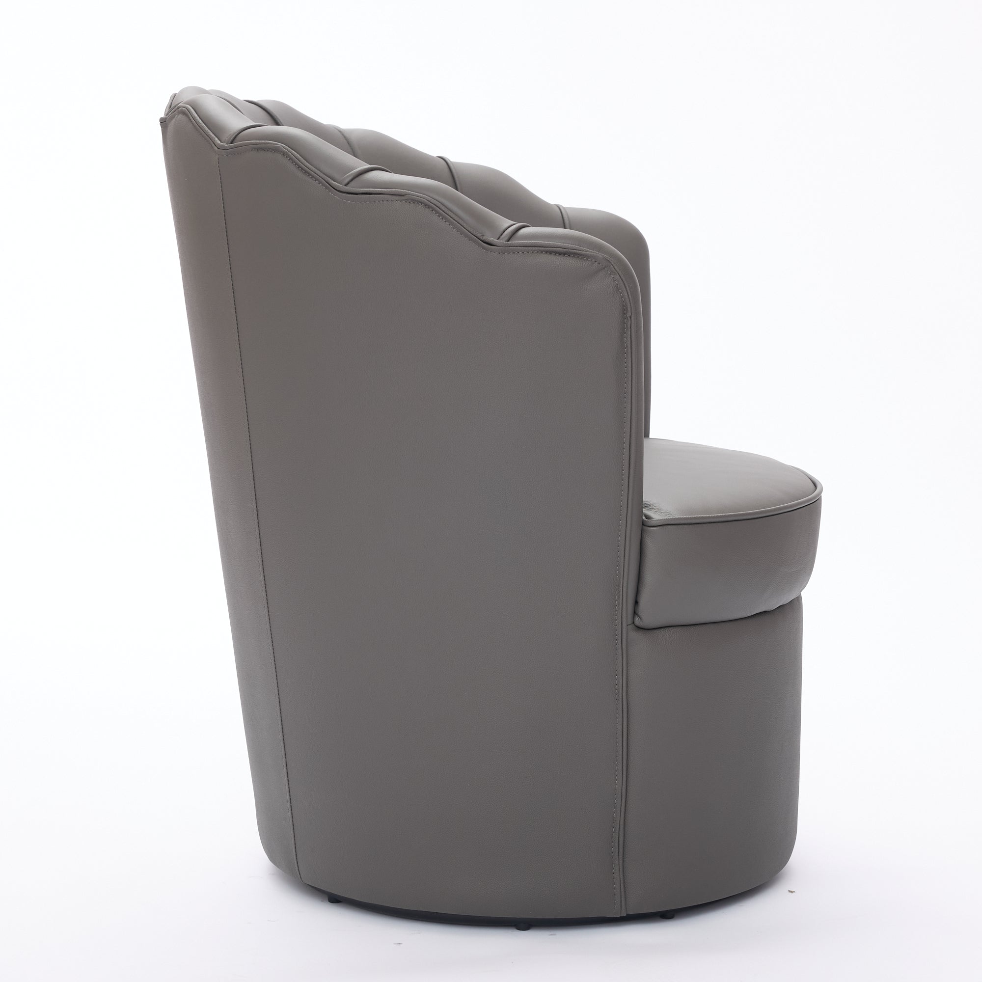 Genuine Top-Grain Leather Swivel Wing-Back Accent Chair