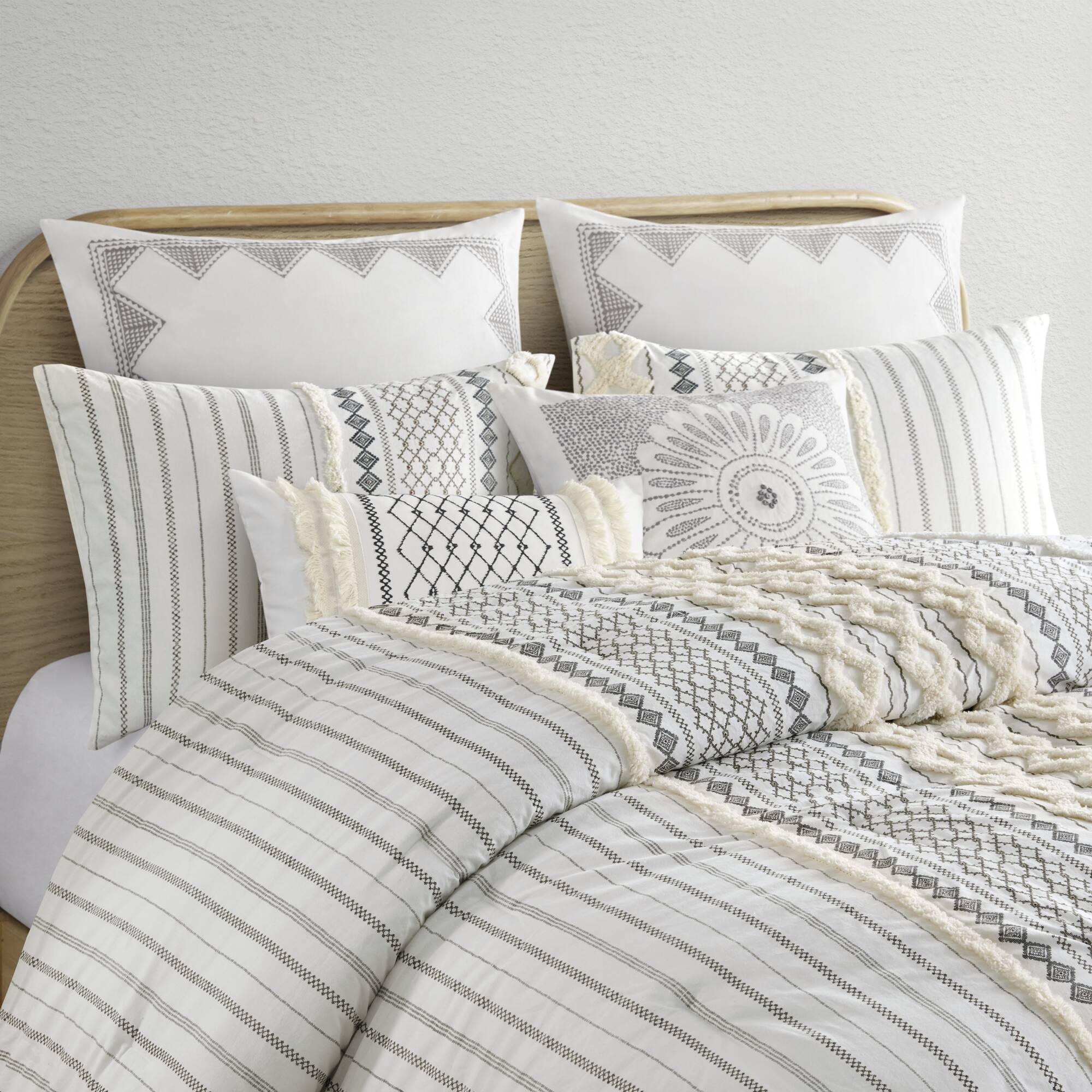 Imani Cotton Printed Comforter Set with Chenille