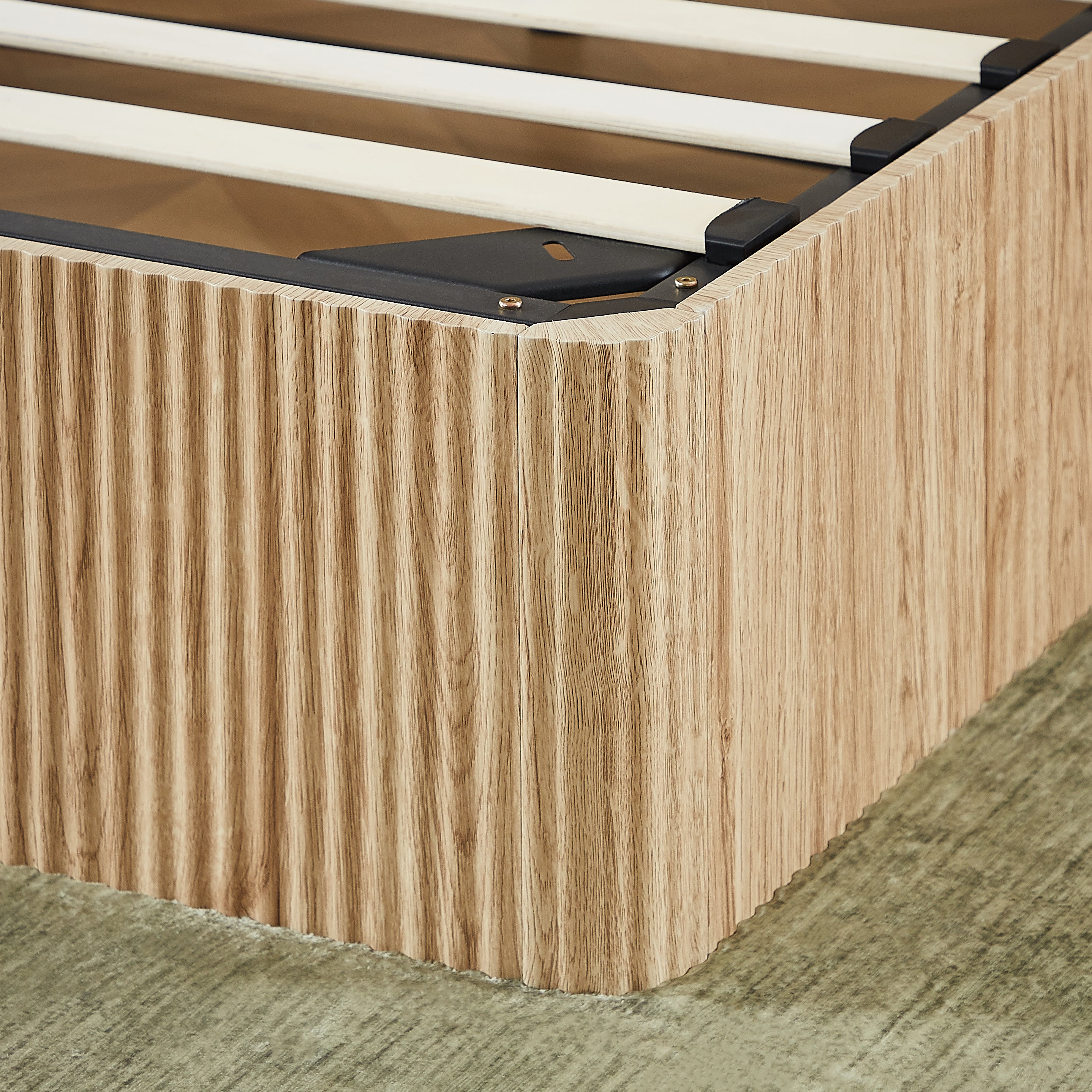 Fluted Lift Up Storage Bed