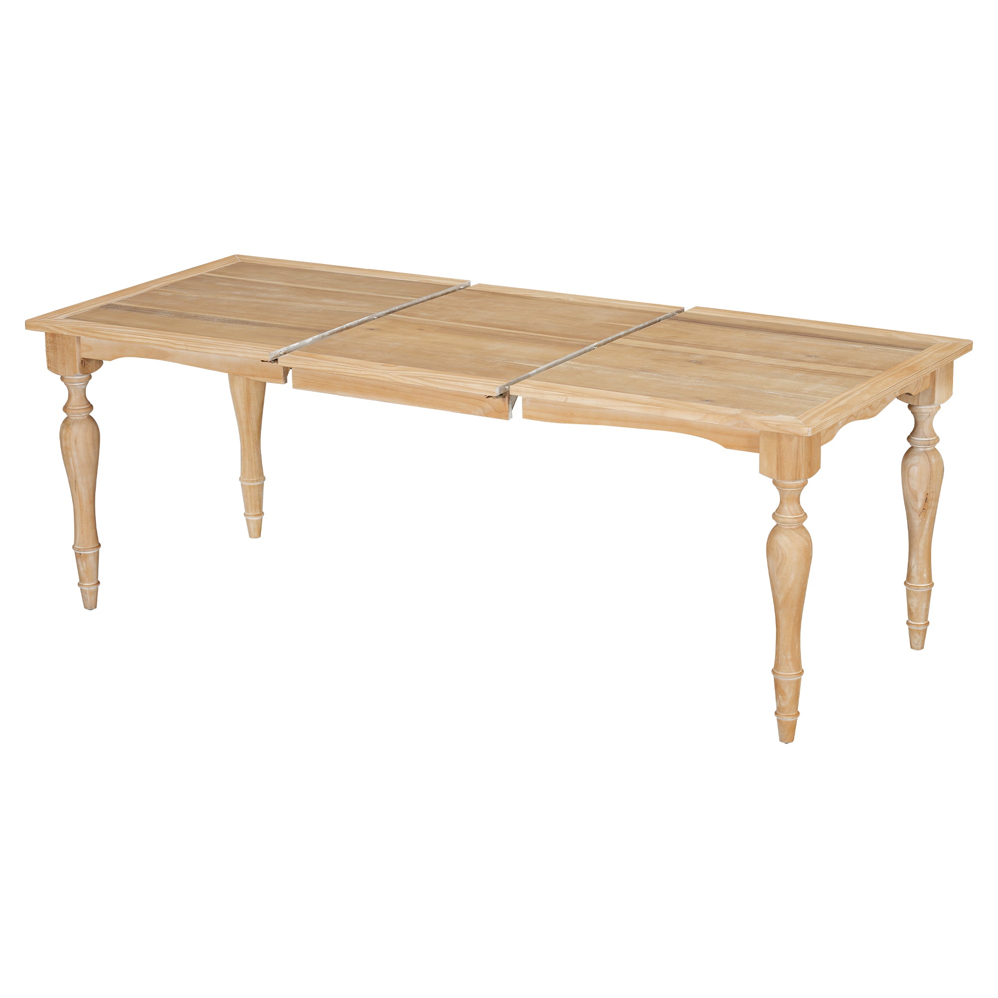 Foreverx 6-Piece Dining Set with Removable Leaf Table, Upholstered Dining Bench and 4 Chairs, Natural