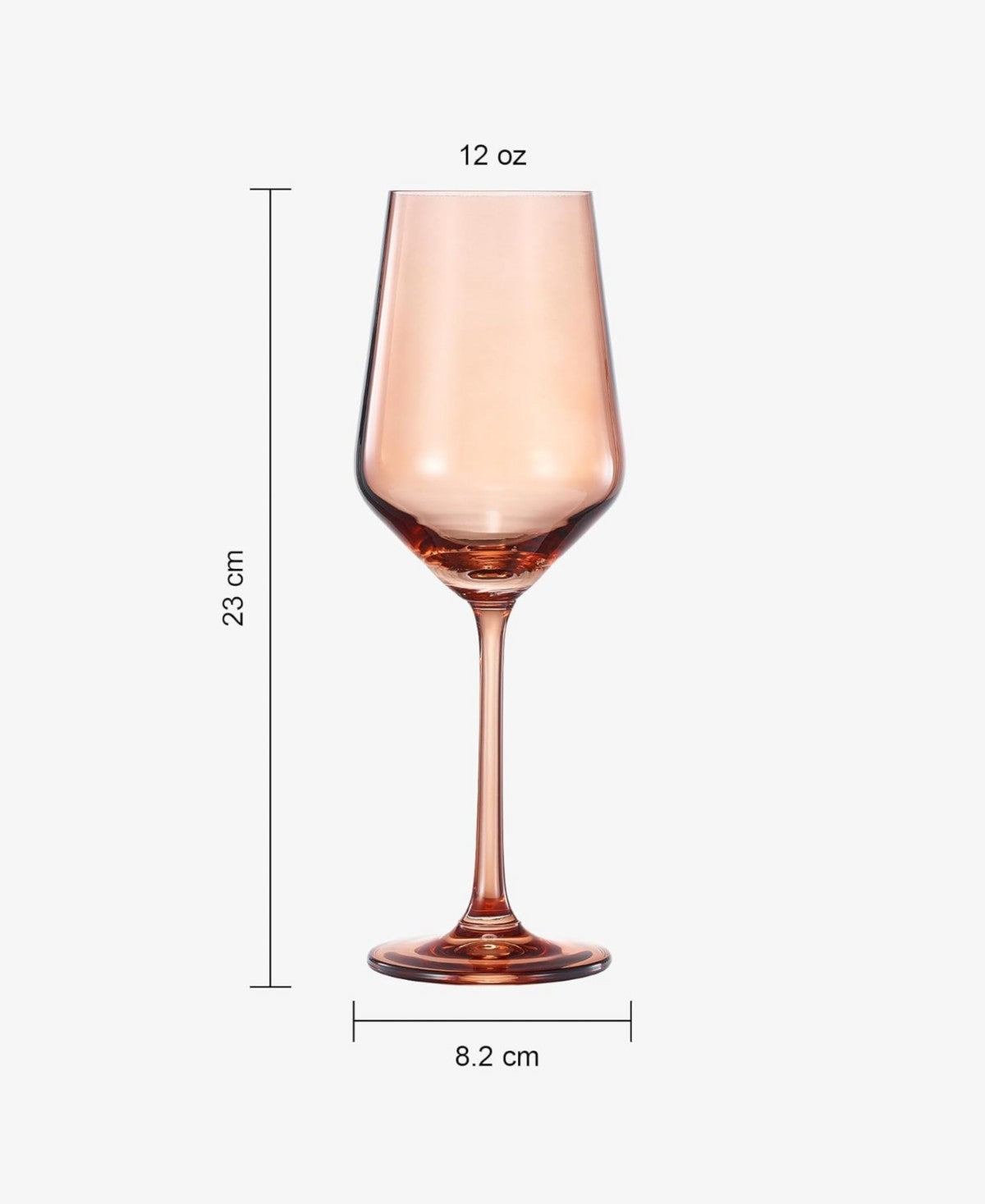 Orange Colored Crystal Wine Glasses Set of 2