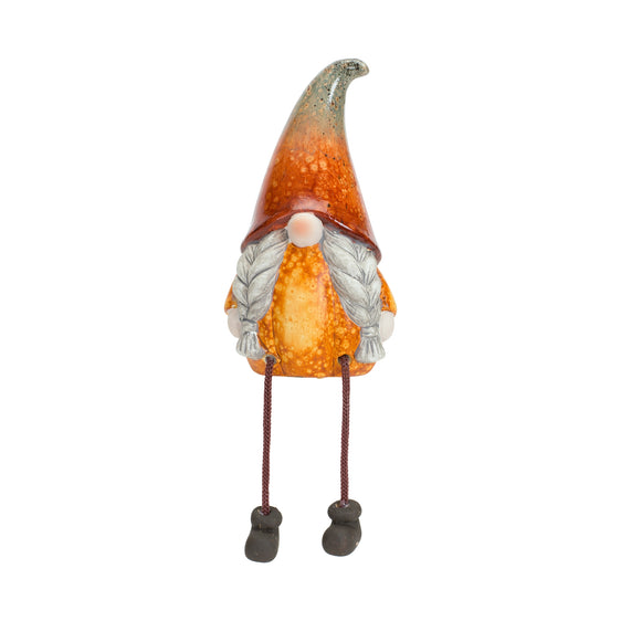 Terra Cotta Pumpkin Gnome with Dangle Legs (Set of 2)