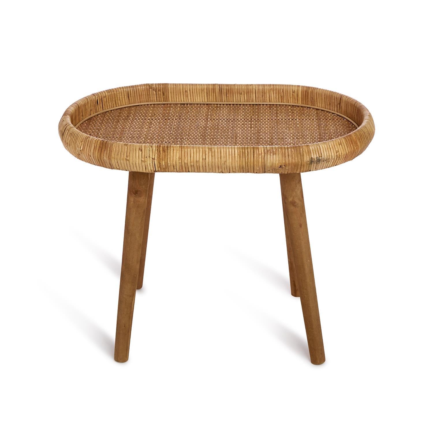 Hand-Crafted Rattan Side Table