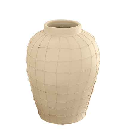 Terracotta Round Bouquet Vase with Wireframe