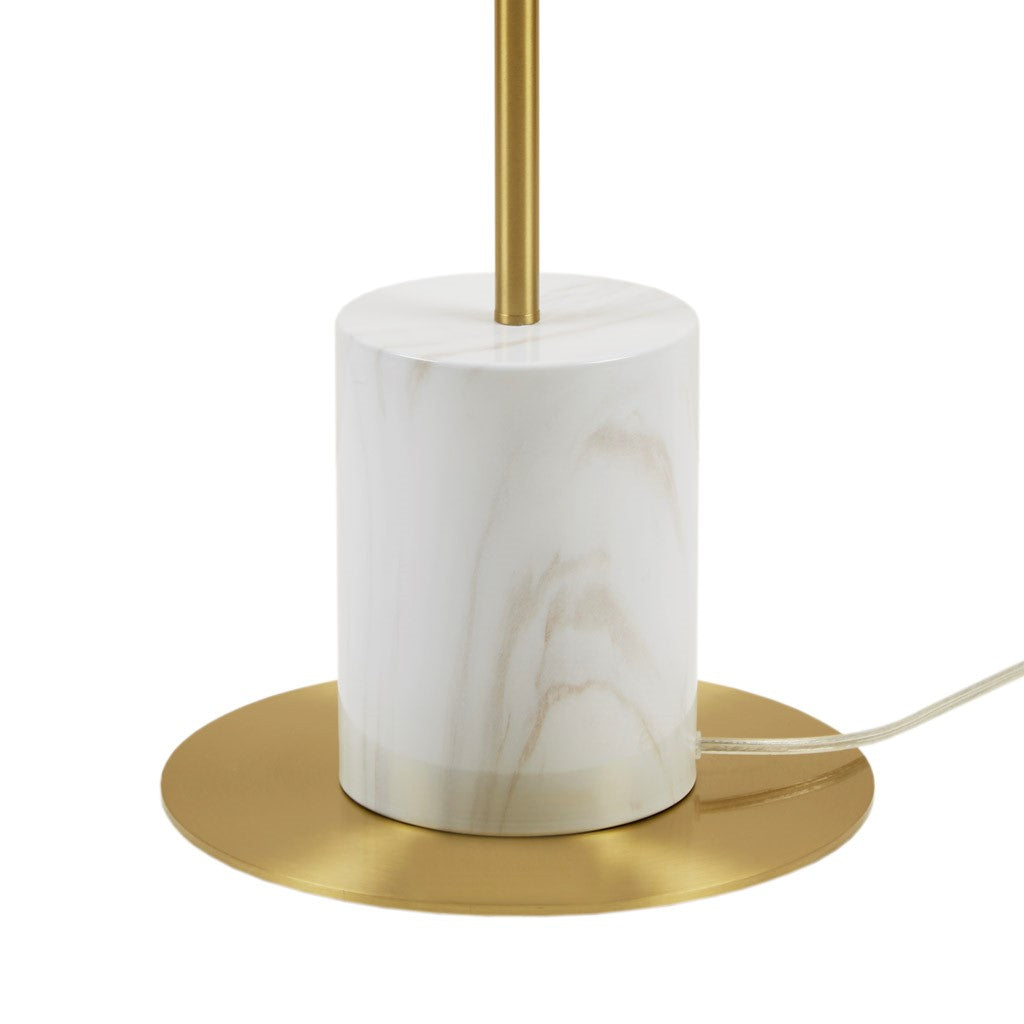 Floor lamp with Faux Marble Base and Pull Chain Switch