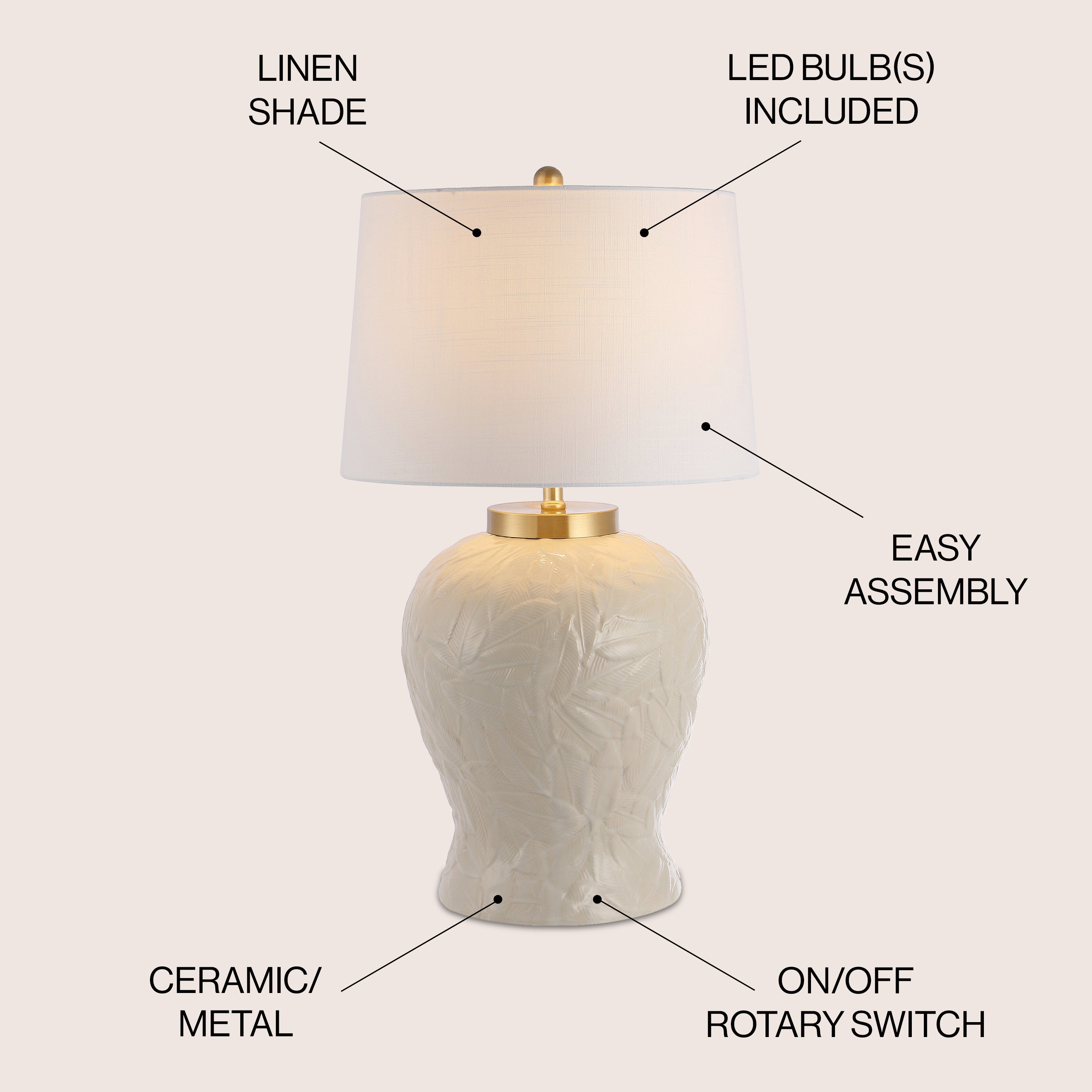 Regency Ceramic/Metal Bohemian Cottage LED Table Lamp