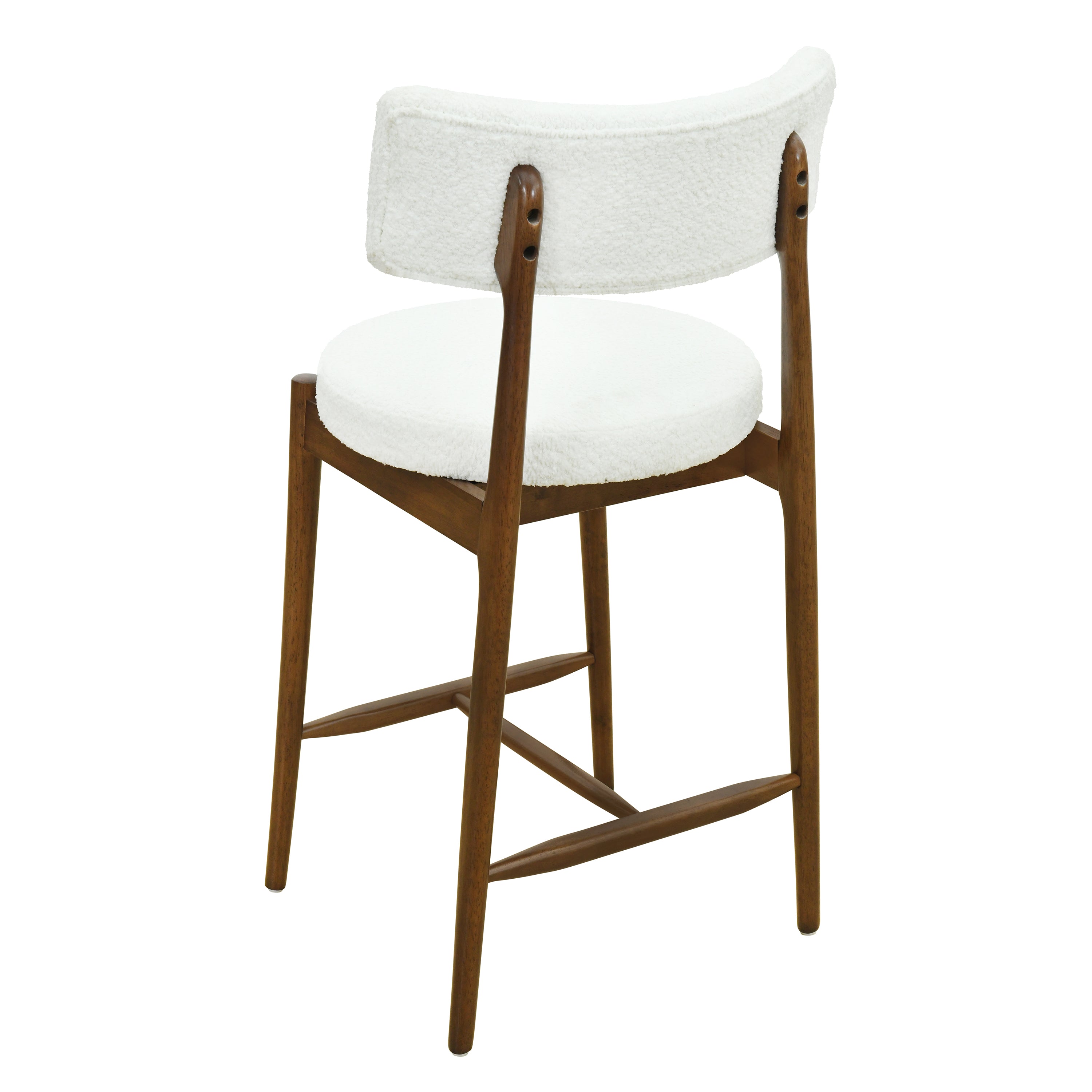 Harveston Mid Century Modern Boucle Upholstered Counter Stools, Set of 2