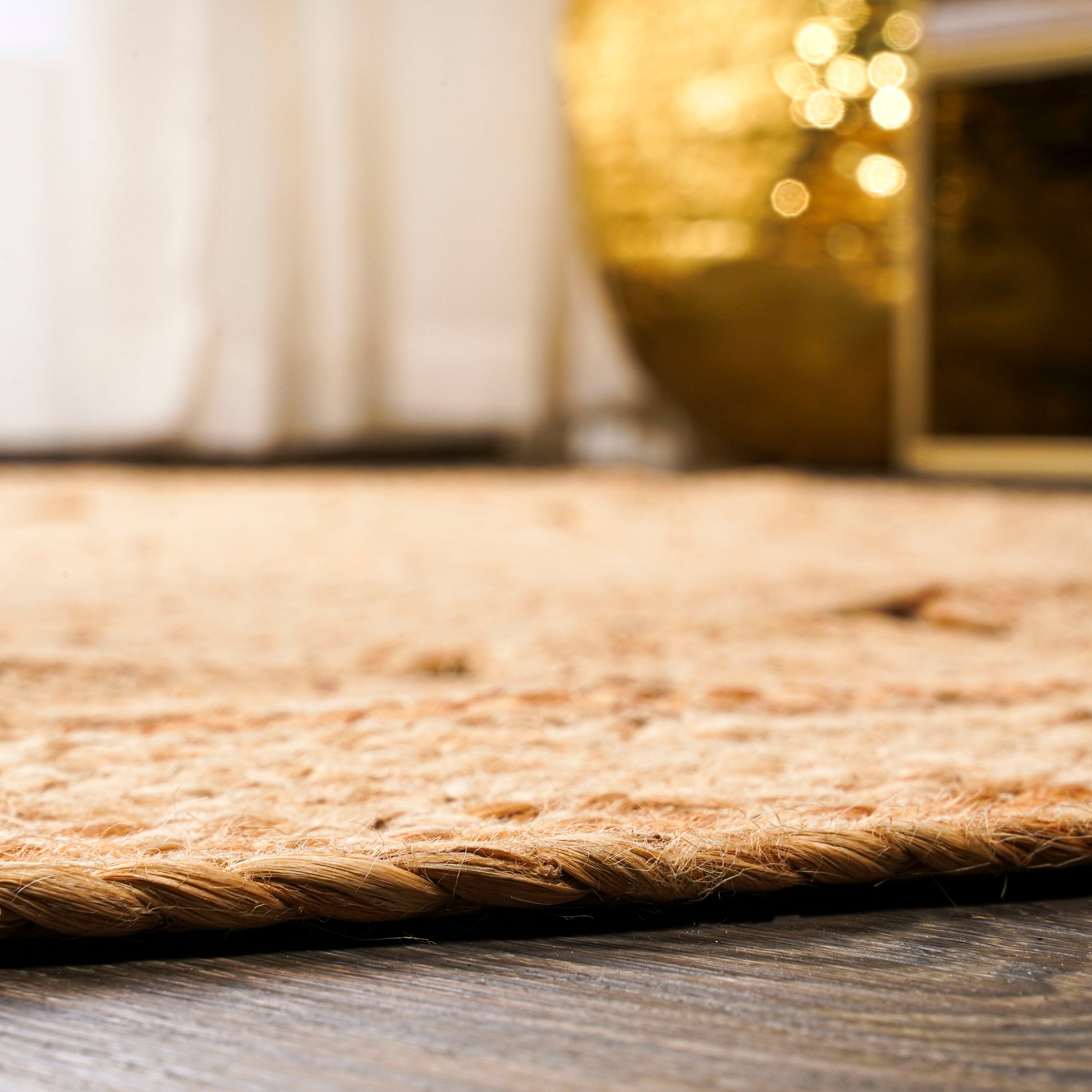 Dahlia Round Natural Jute Boho Circle Round Area Rug
