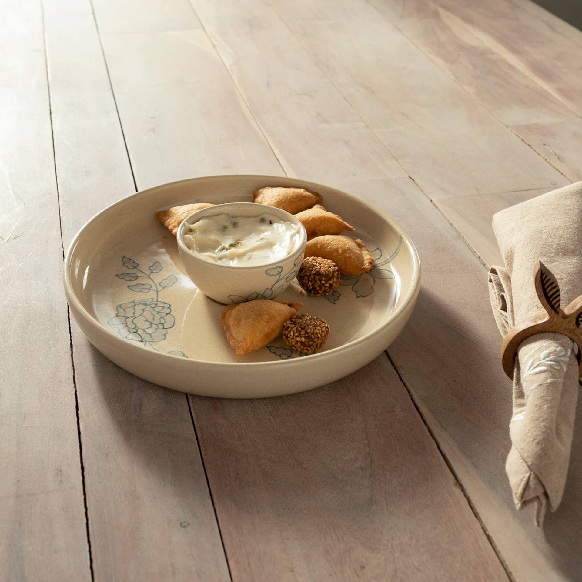 Handcrafted Ceramic Chip and Dip Bowl