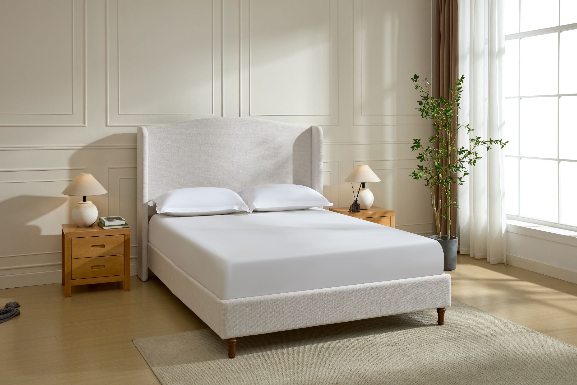 Hannah Upholstered Wingback Bed