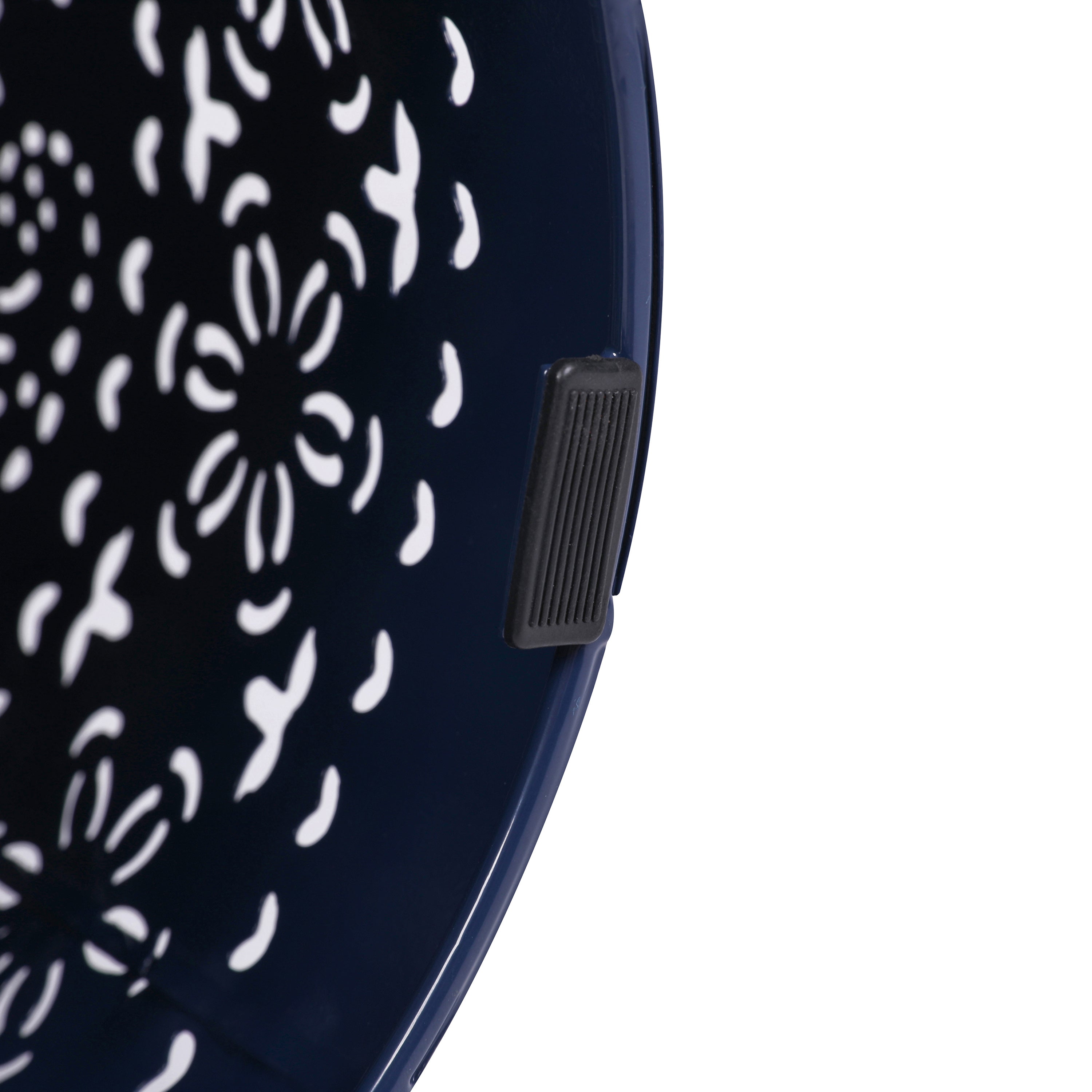 Sunhaven Punched Metal Solar Side Table with Built-in Solar Battery