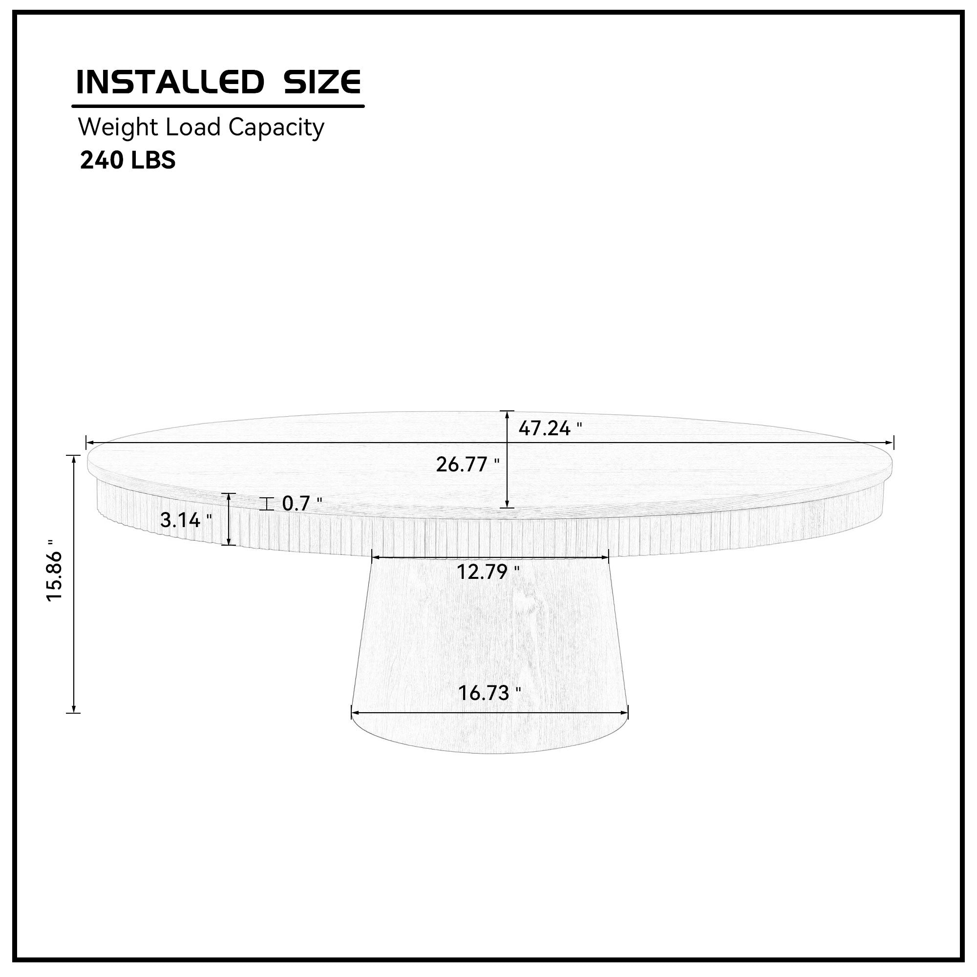 Fluted Oval Pedestal Coffee Table