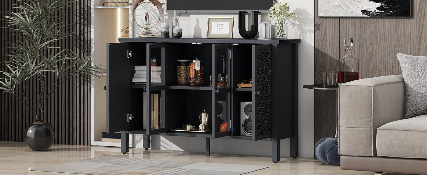 Carved Wood TV Stand
