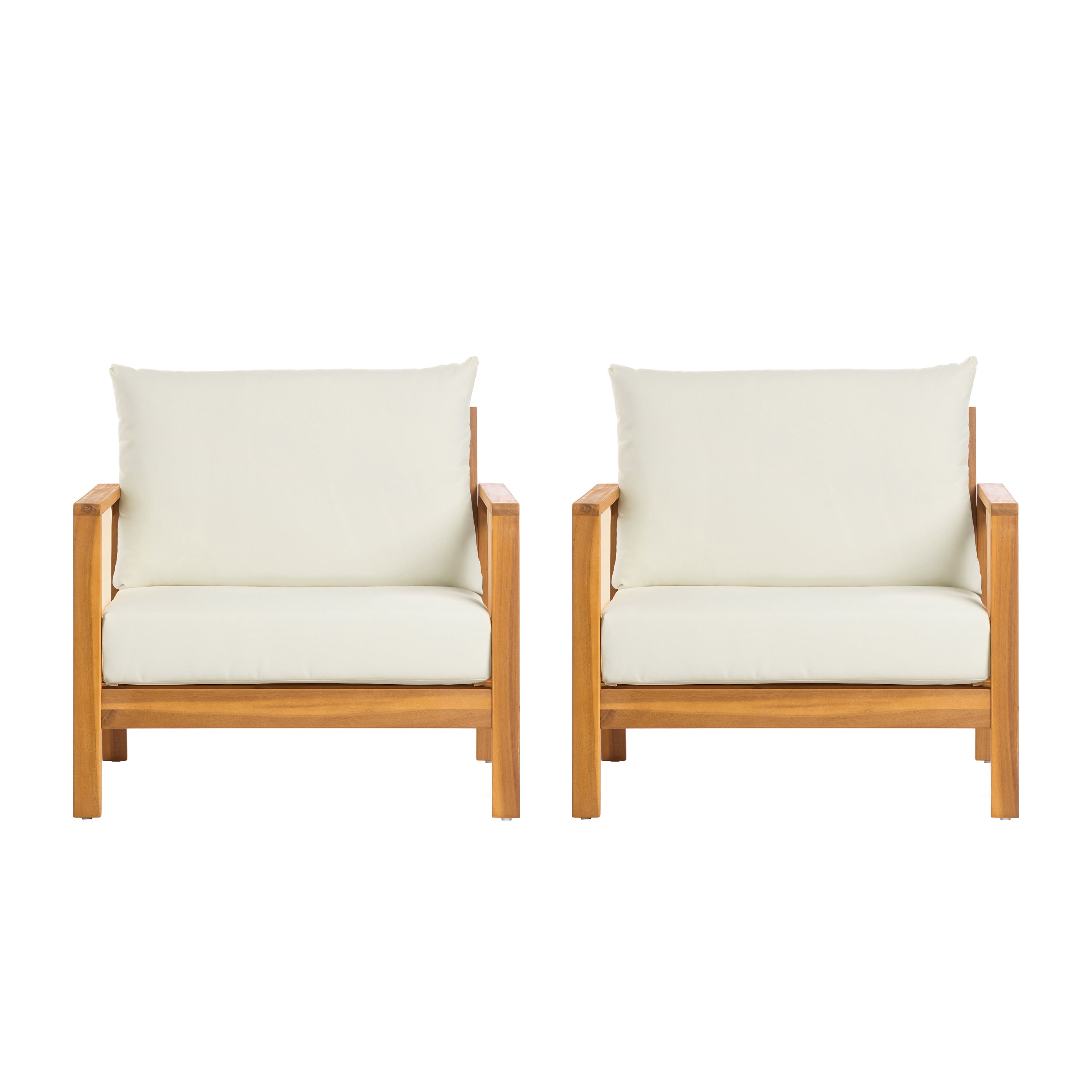 Khali Outdoor Club Chair with Acacia Wood Frame