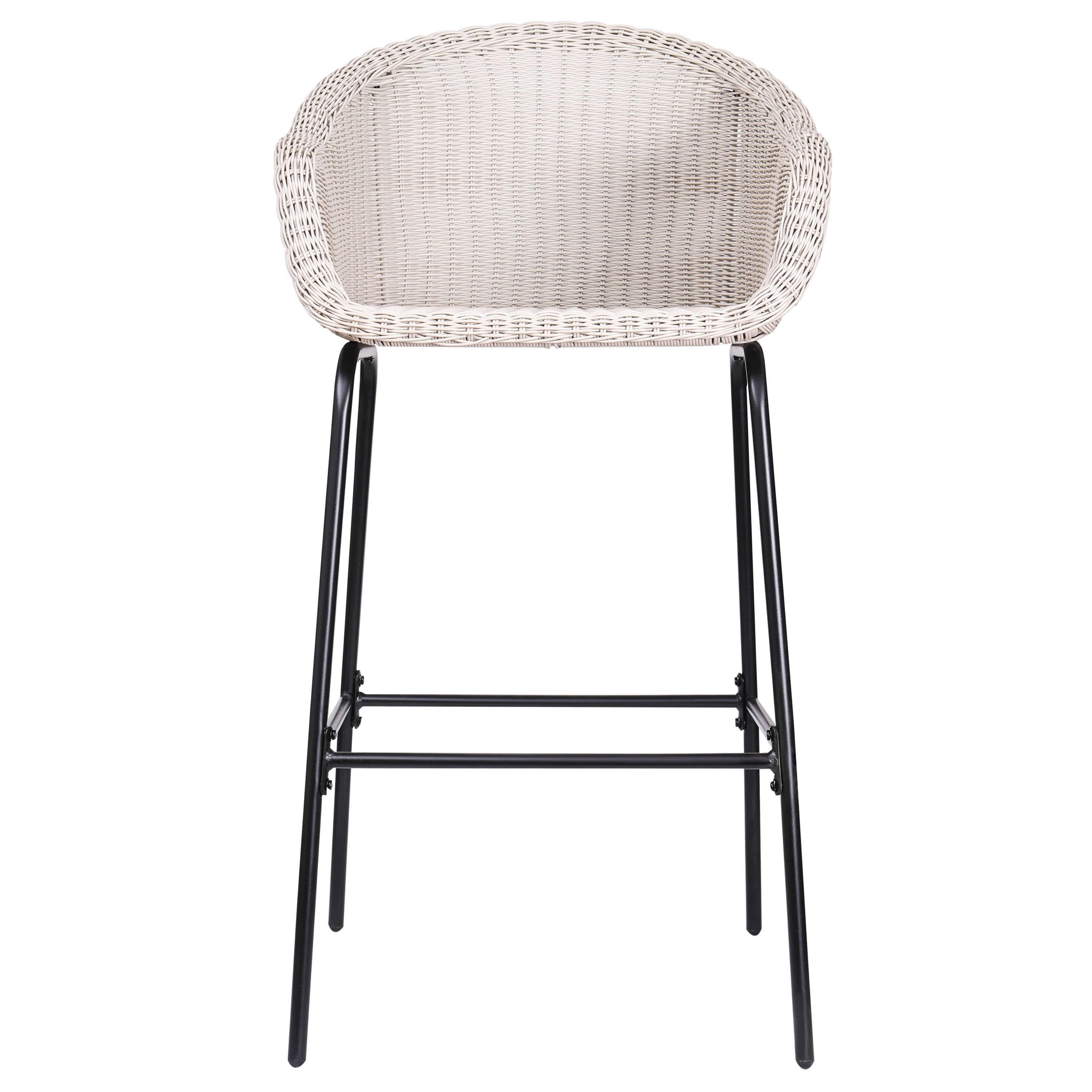 Ladd Outdoor Metal Wicker Barstool, Set of 2