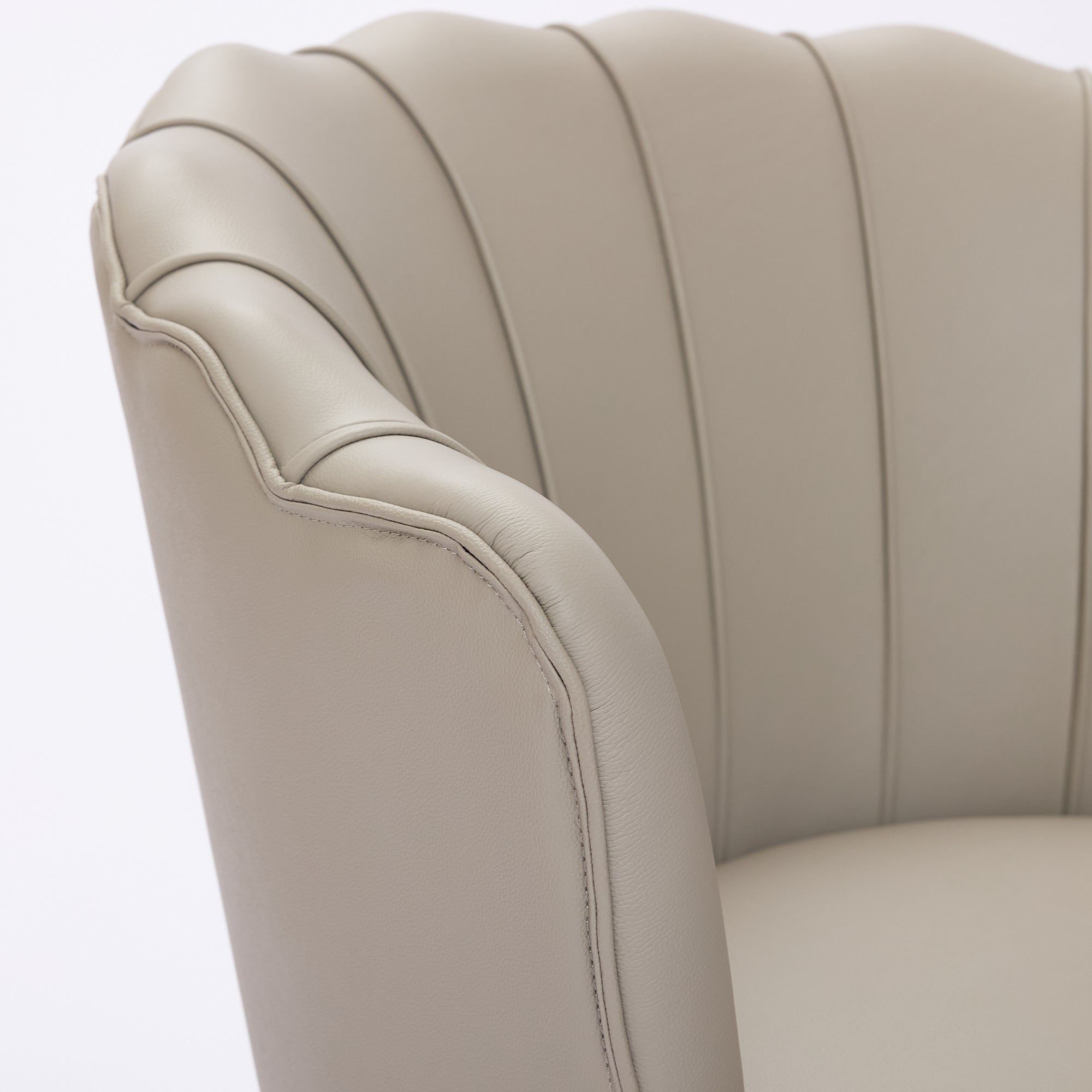 Genuine Top-Grain Leather Swivel Wing-Back Accent Chair