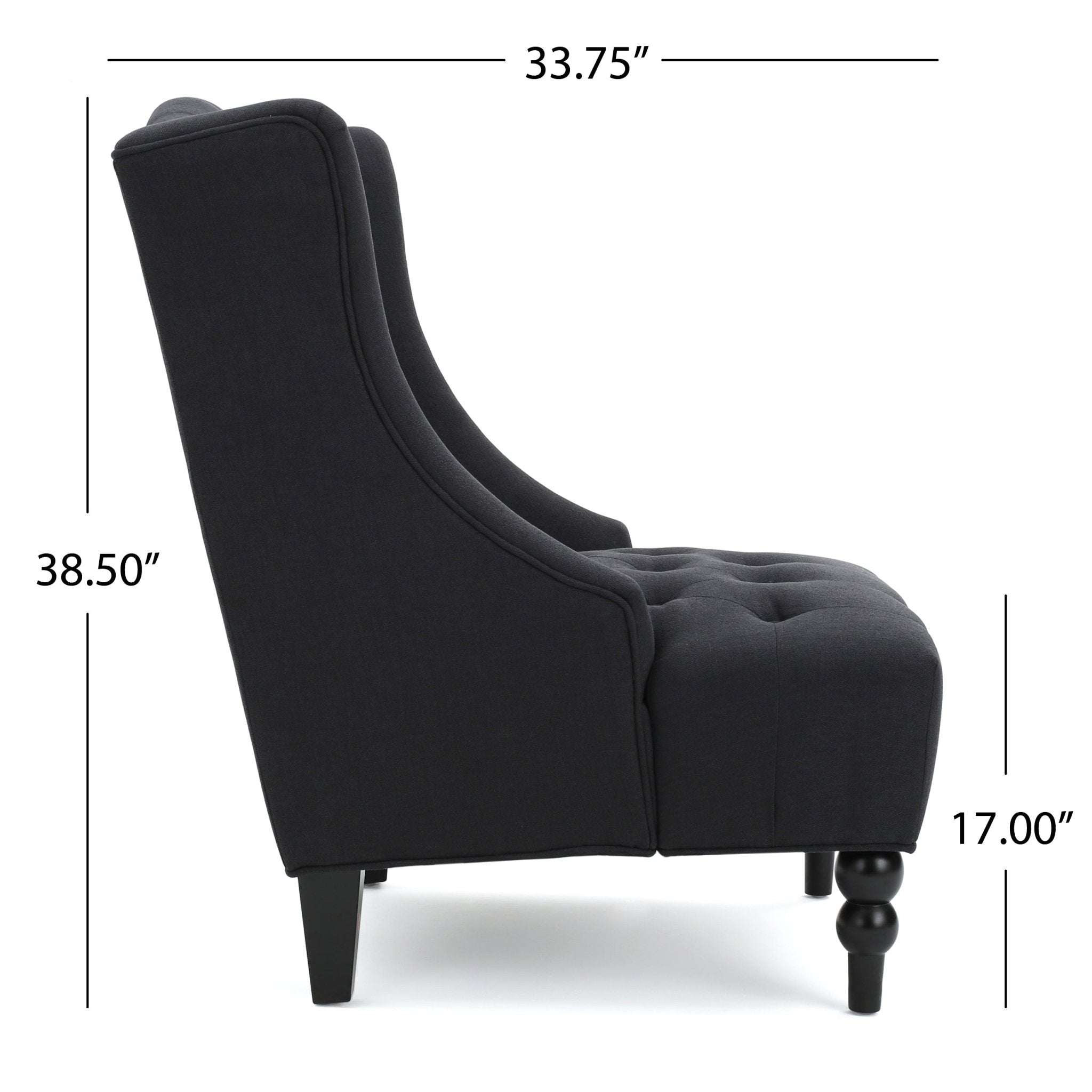 Dawned Upholstered Accent Chair with Button Tufting and Wing Back - Accent Chairs
