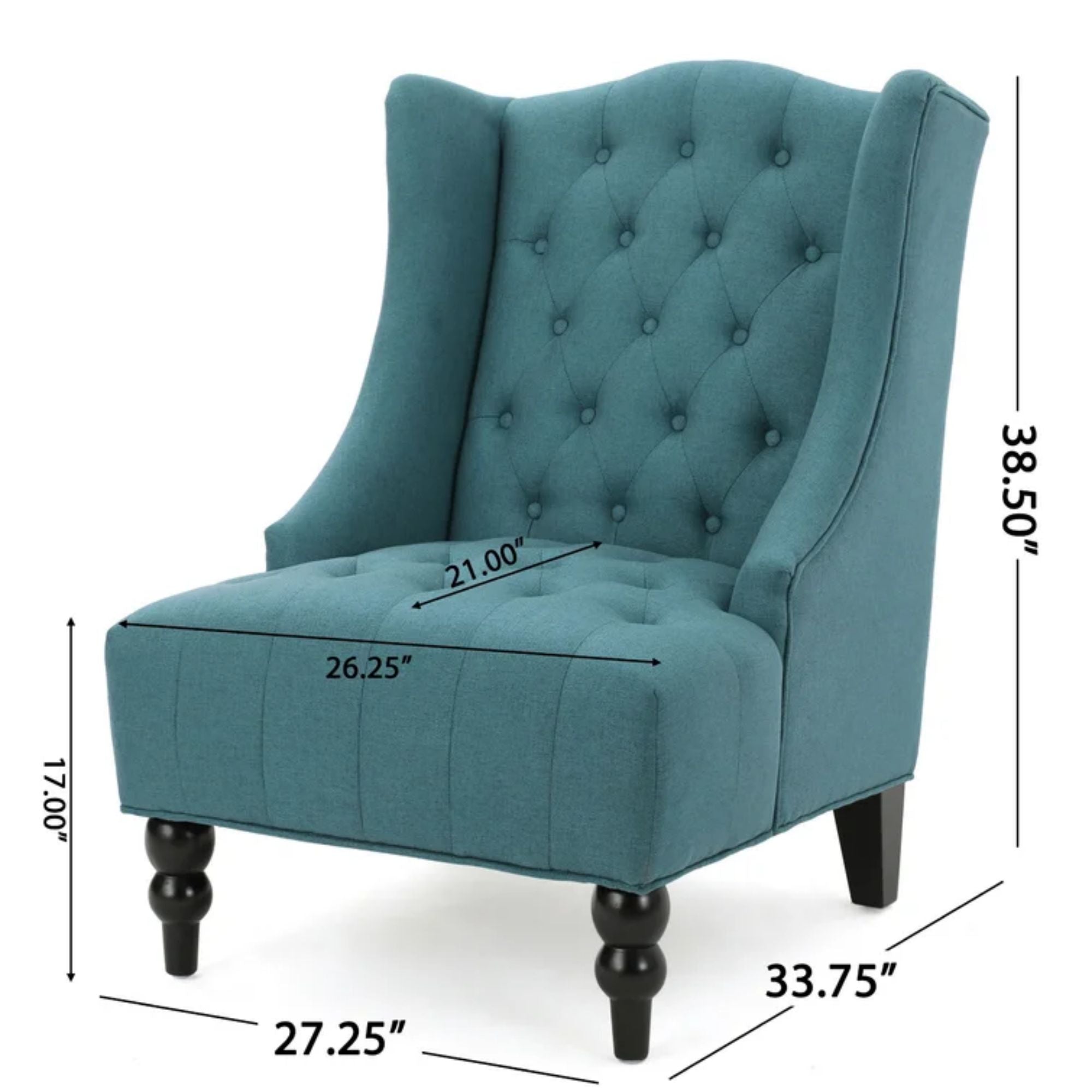 Dawned Upholstered Accent Chair with Button Tufting and Wing Back - Accent Chairs