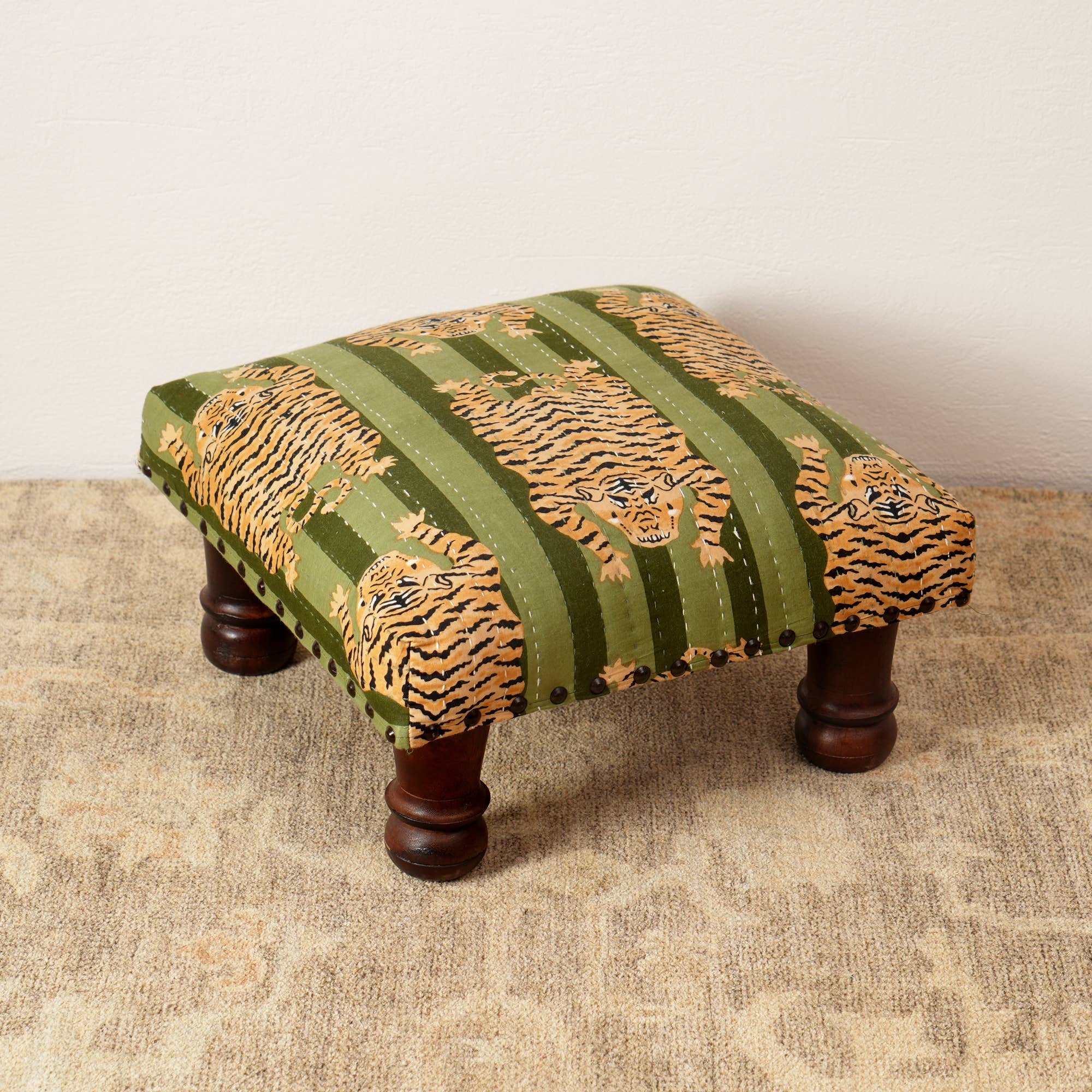 Embroidered Multicolor Foot Stool/Ottoman
