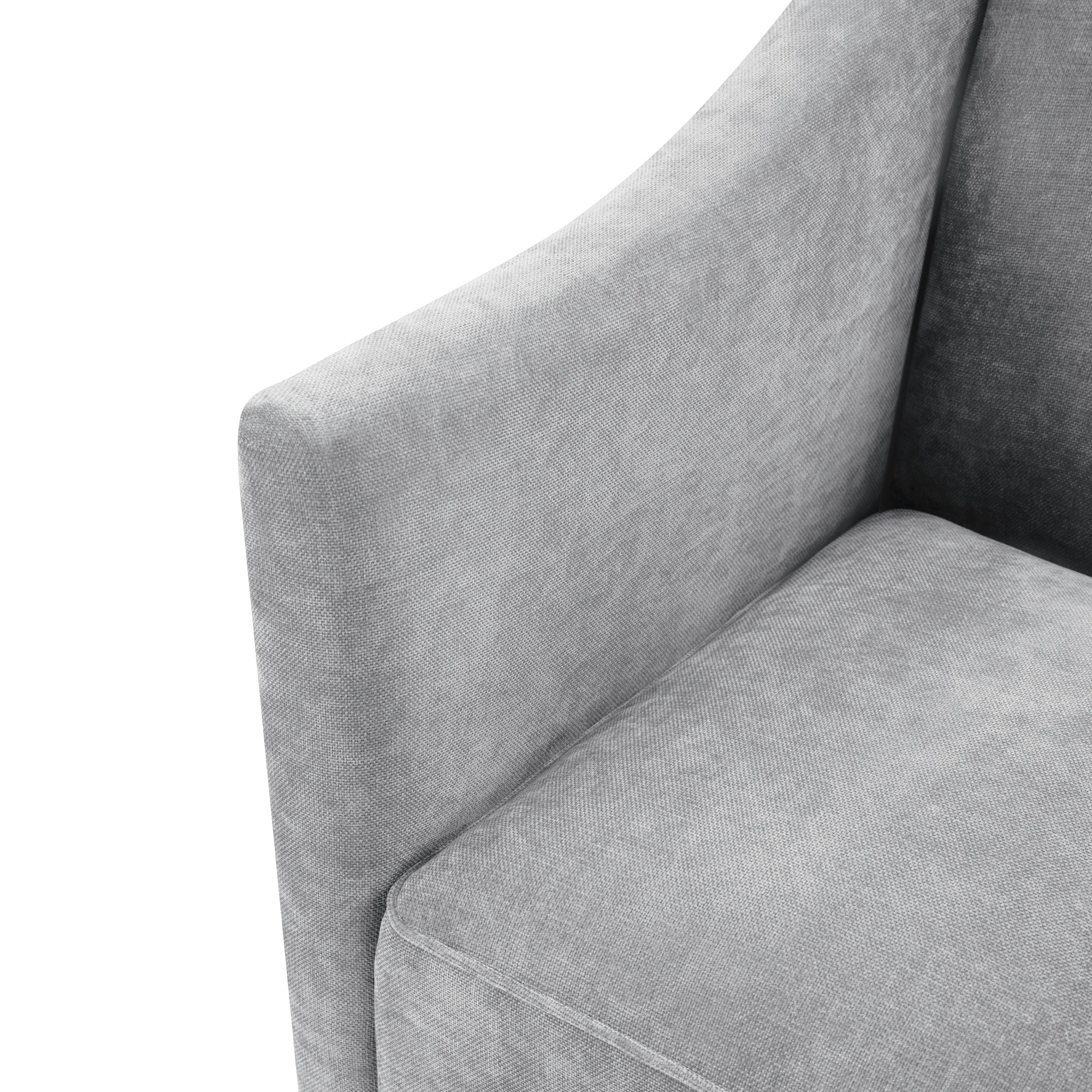 Modern Chenille Barrel Accent Chair with Enclosed Arms