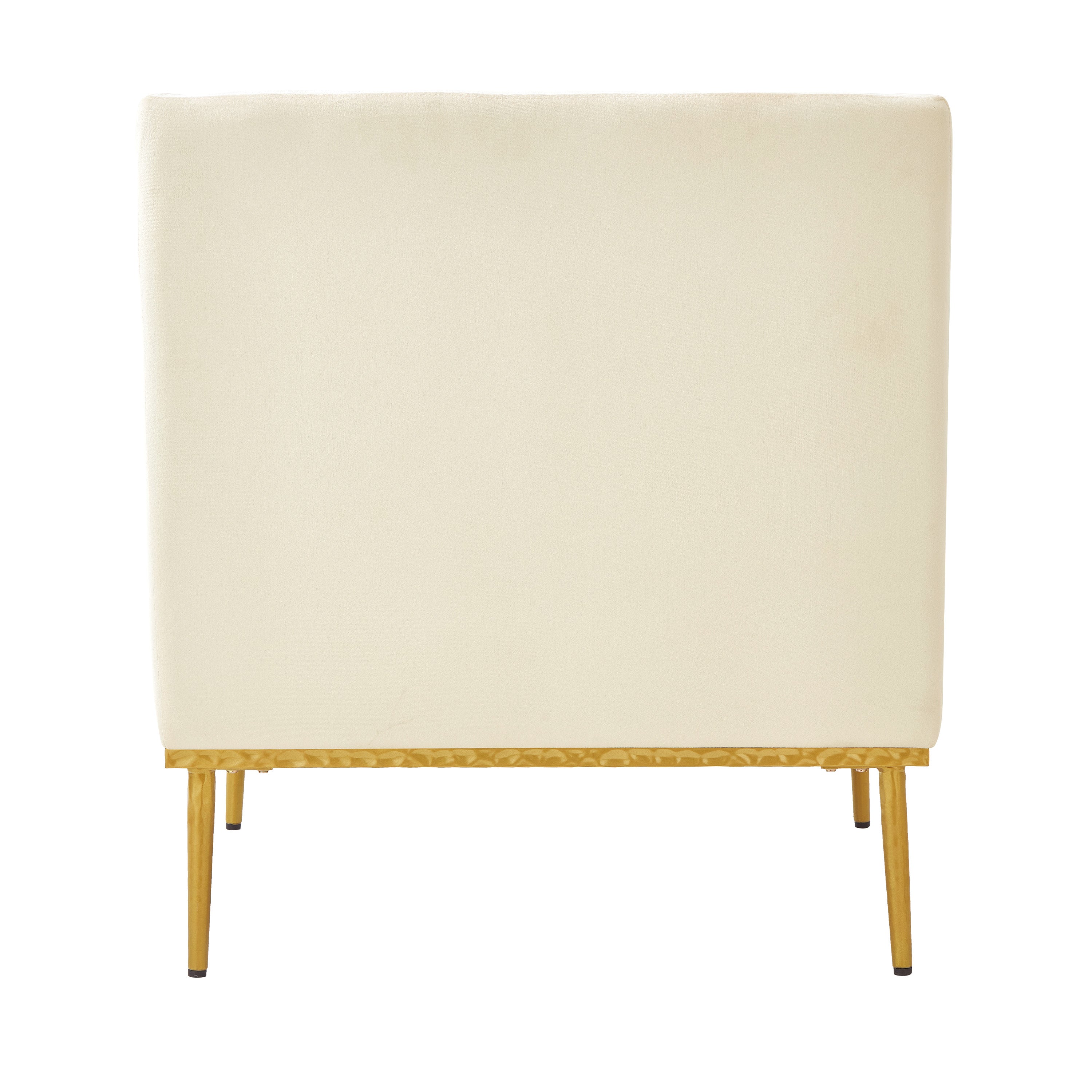 Modern Velvet Accent Chair with Arms and Gold Tone Legs