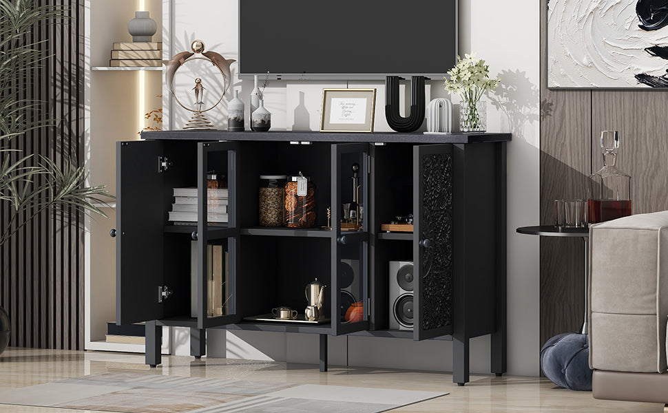 Carved Wood TV Stand