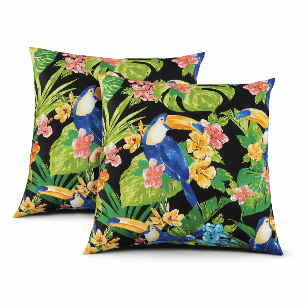 Rich Forest 18x18 Waterproof & Fade-Resistant Outdoor Throw Pillows, Set of 2