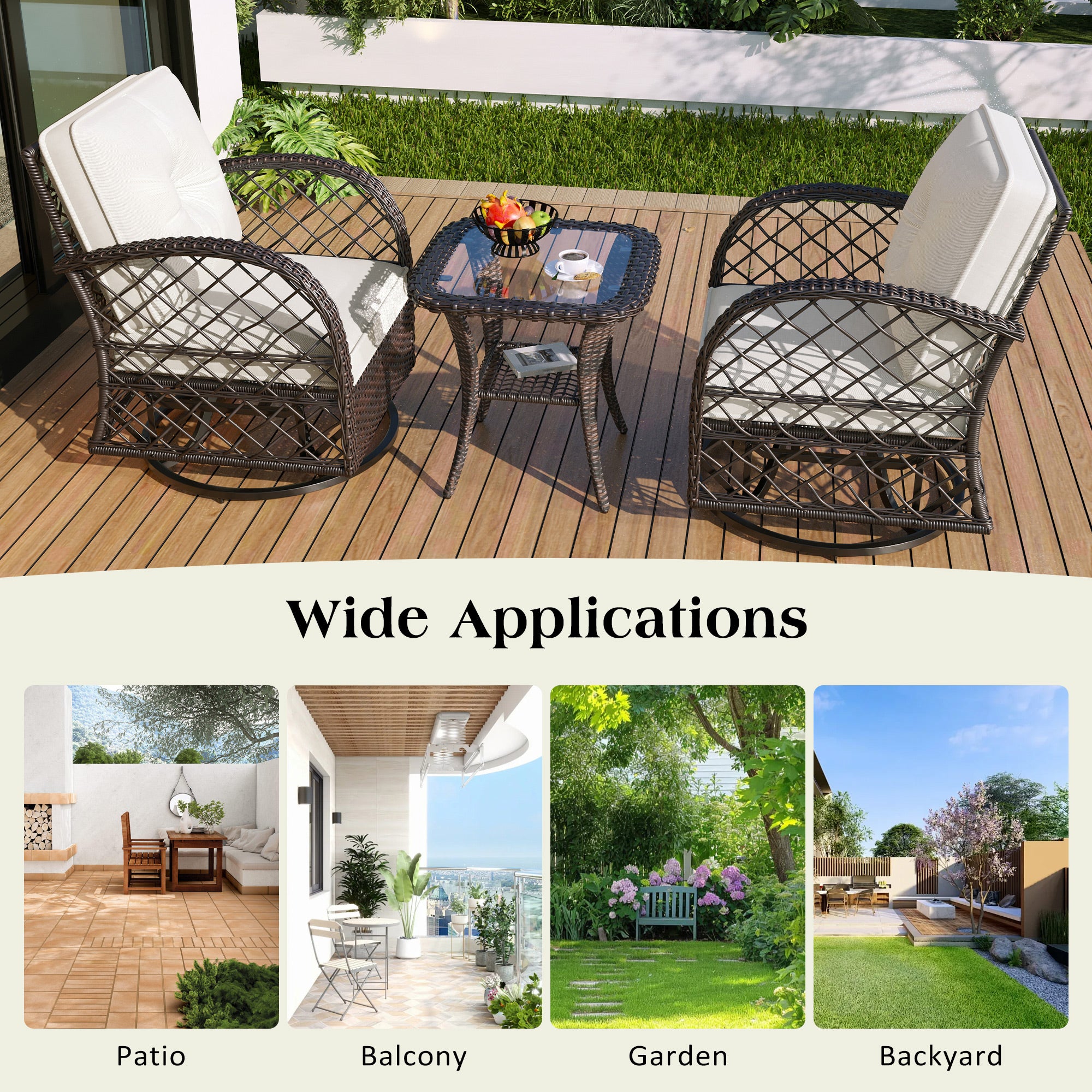 3-Piece Outdoor Chat Set