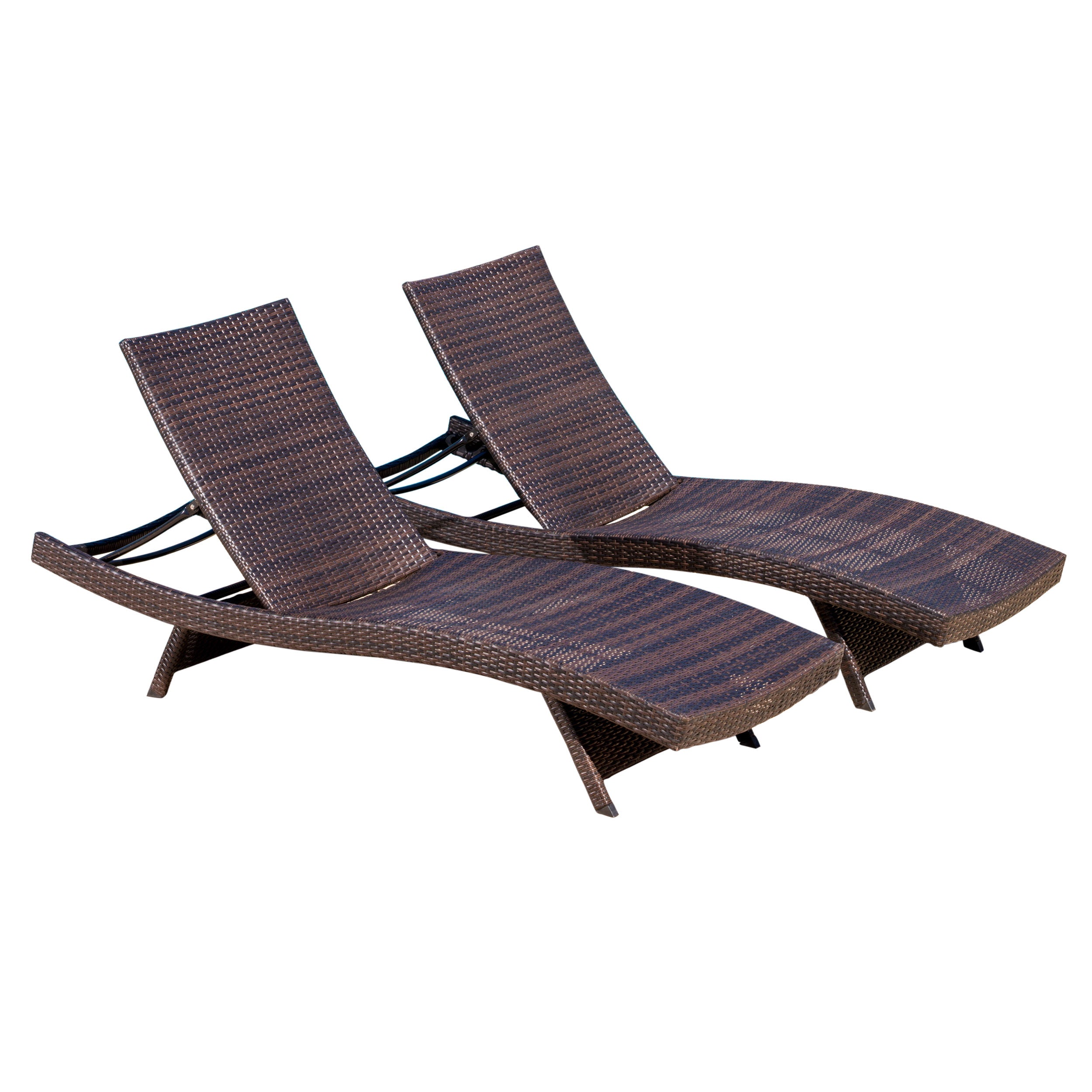 Crete Wicker Chaise Lounge, Set of 2