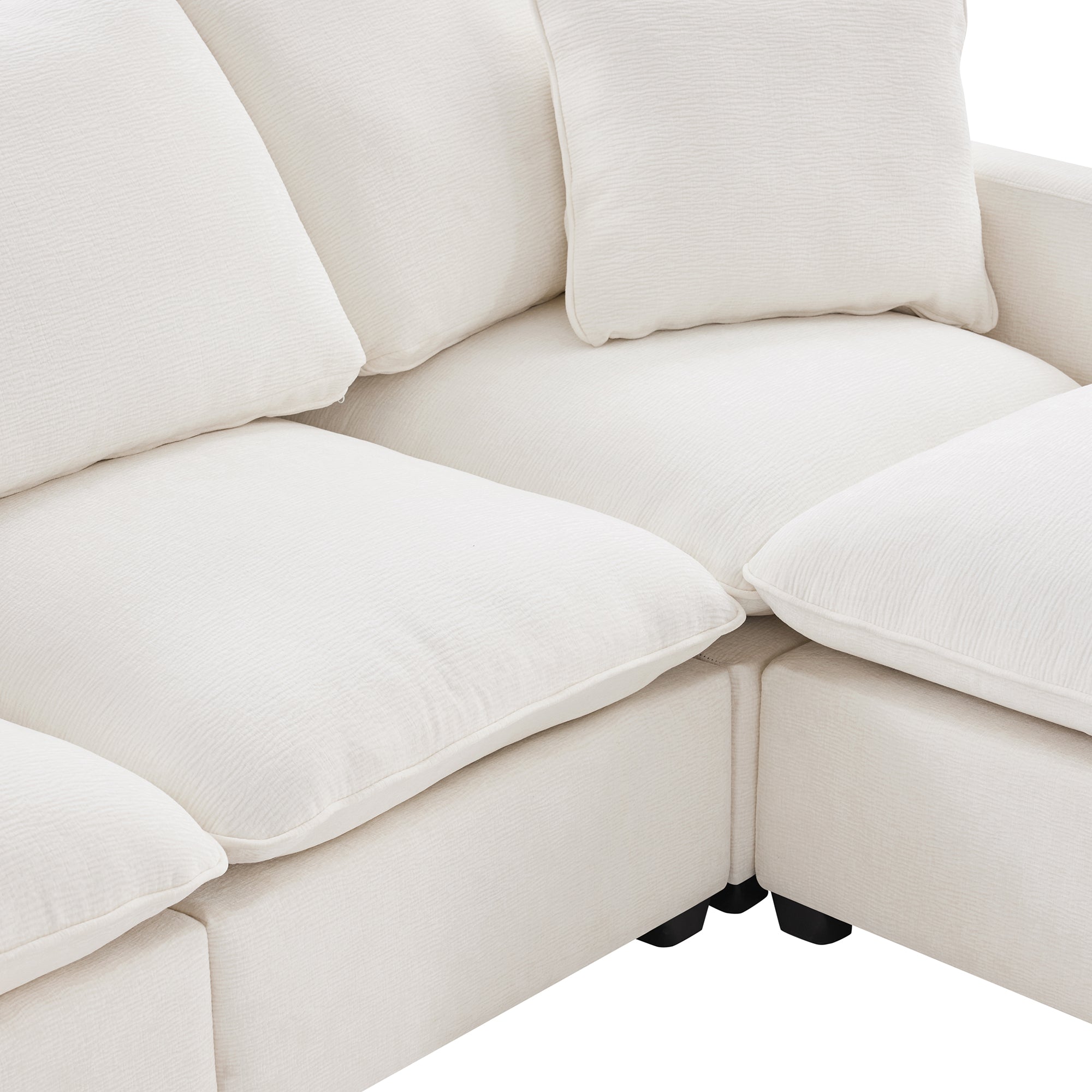 Chenille Modular L-Shape Sofa, Seats 5