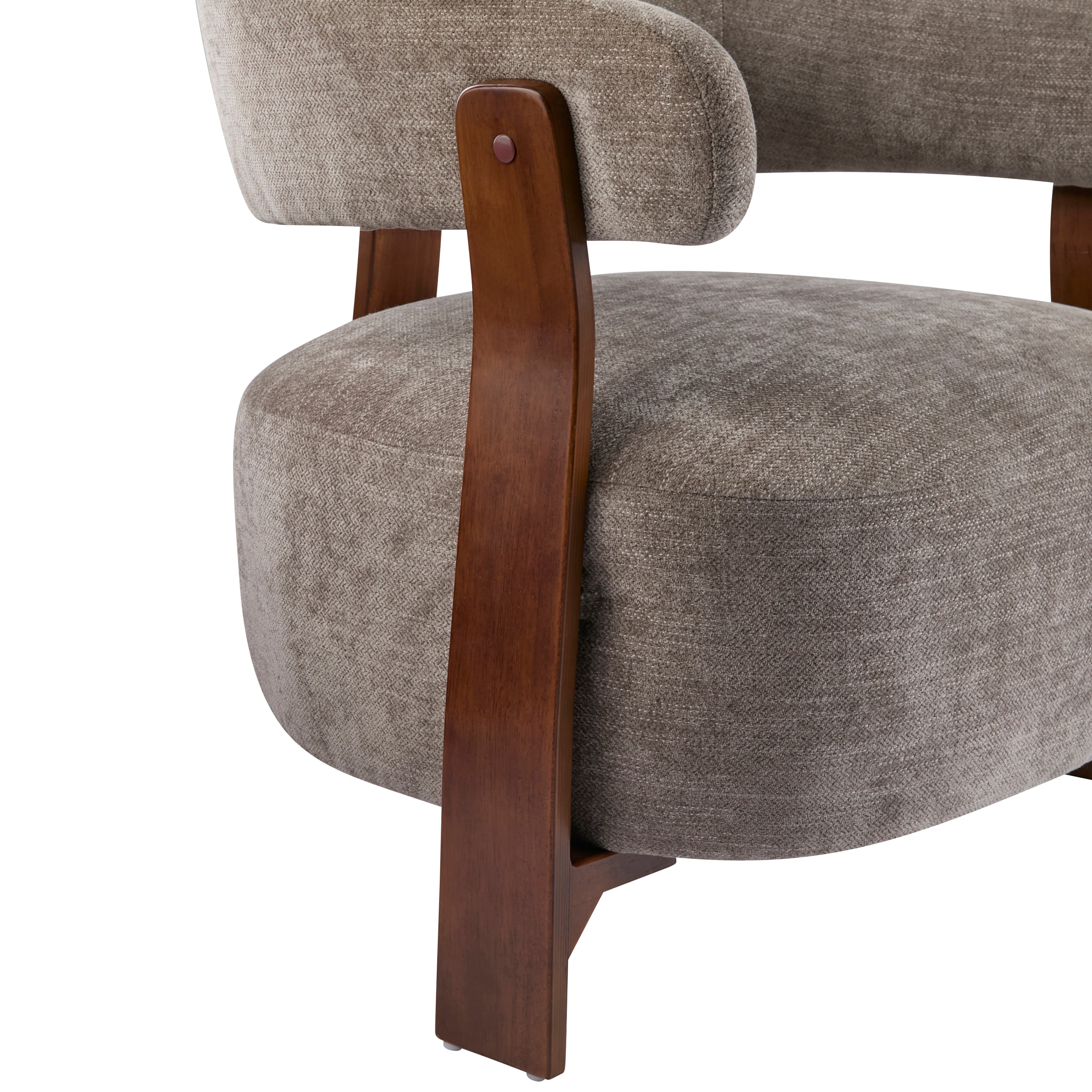 Modern Open-Back Accent Chair with Wooden Frame