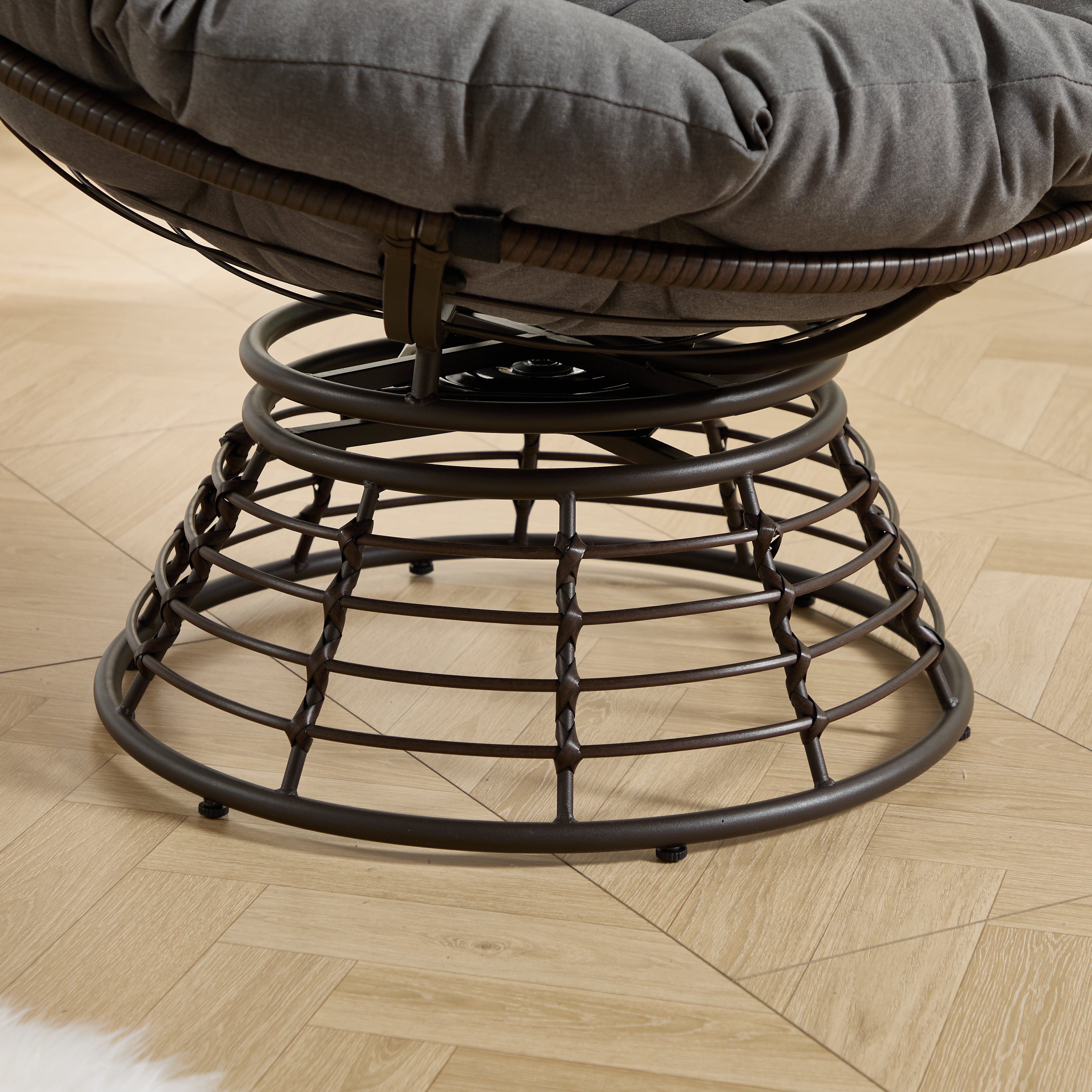 The Original Papasan™ 360° Swivel Indoor Outdoor Wicker Papasan Chair with Soft Thick Cushion