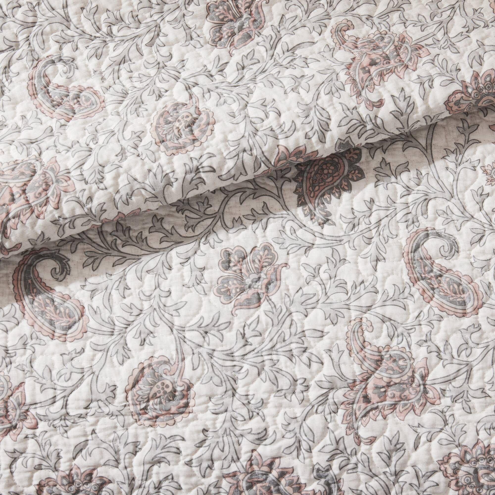 Dawn 6-Piece Cotton Percale Quilt Set with Throw Pillows