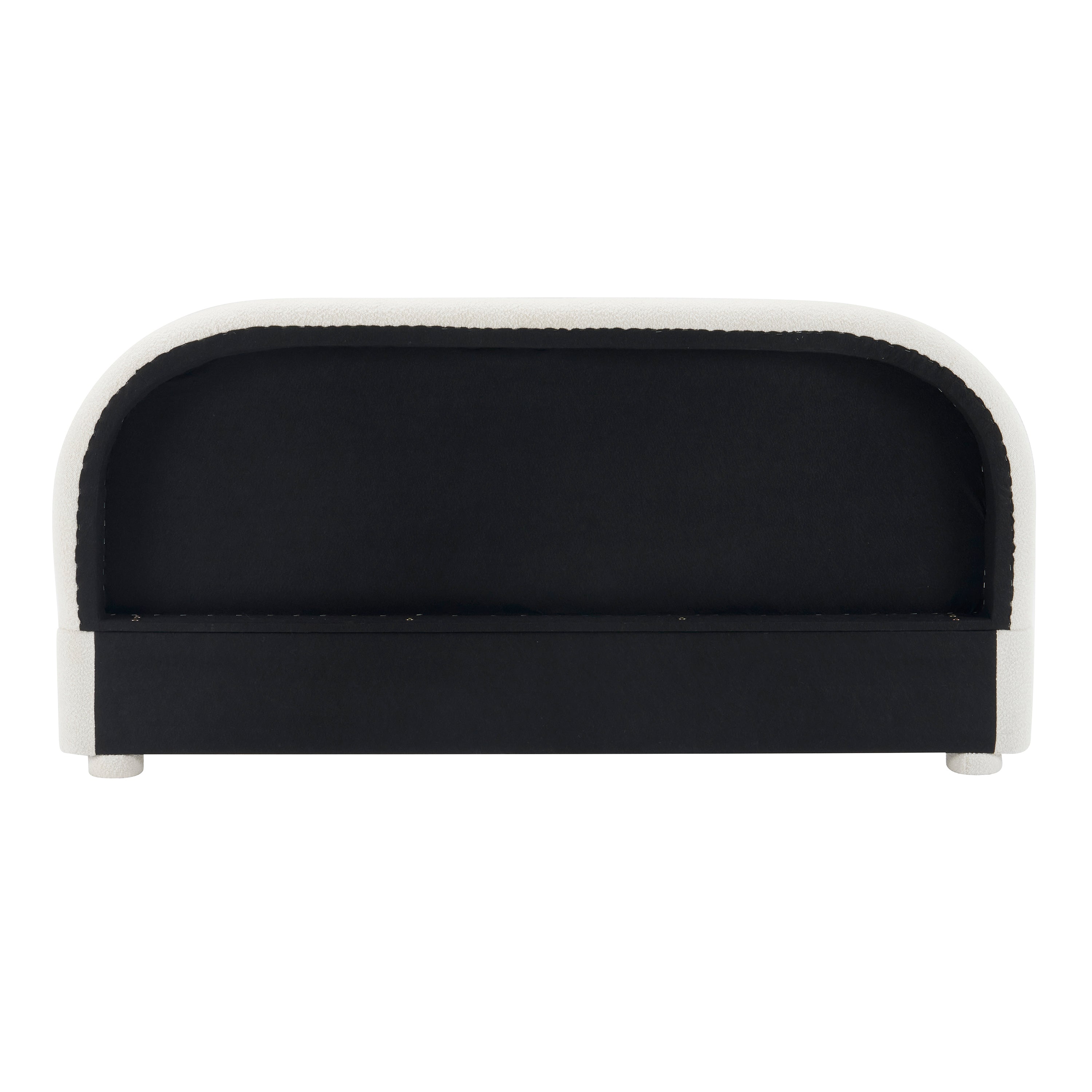 Modern Bed Frame with Upholstered Curved Headboard