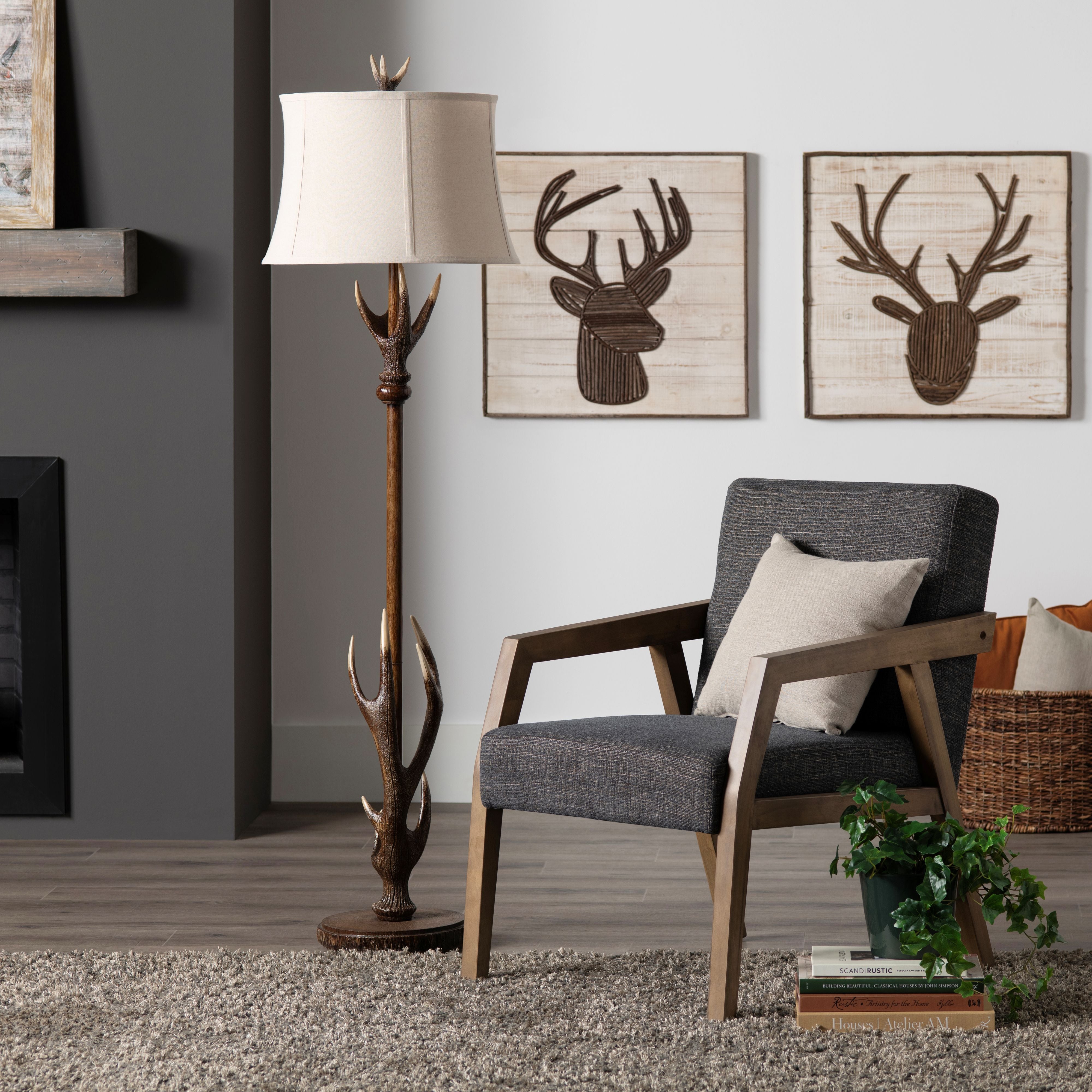 Resin Deer Antler  Floor Lamp