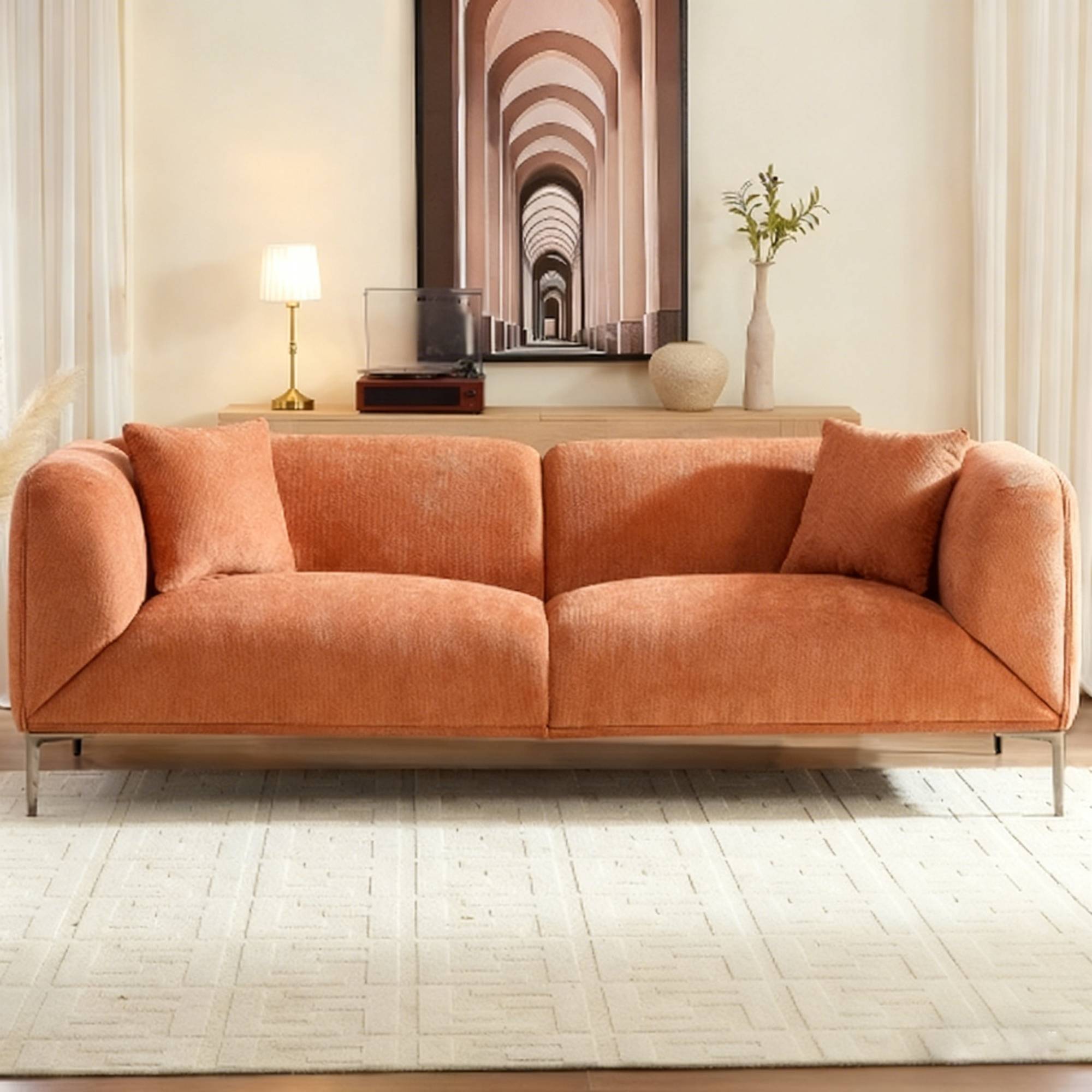 Modern Sofa with Metal Legs