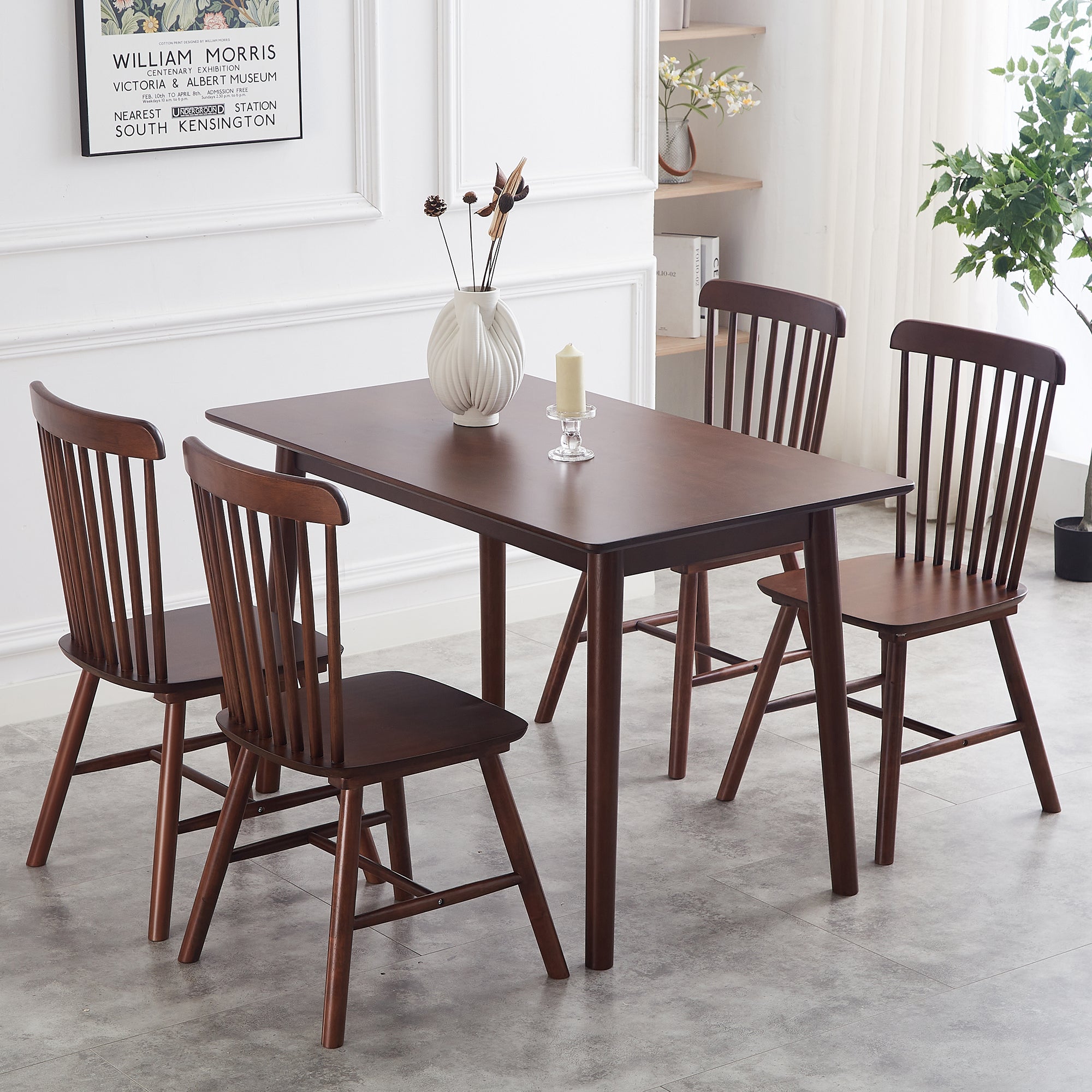 Modern Farmhouse Spindle Back Dining Chairs, Set of 4