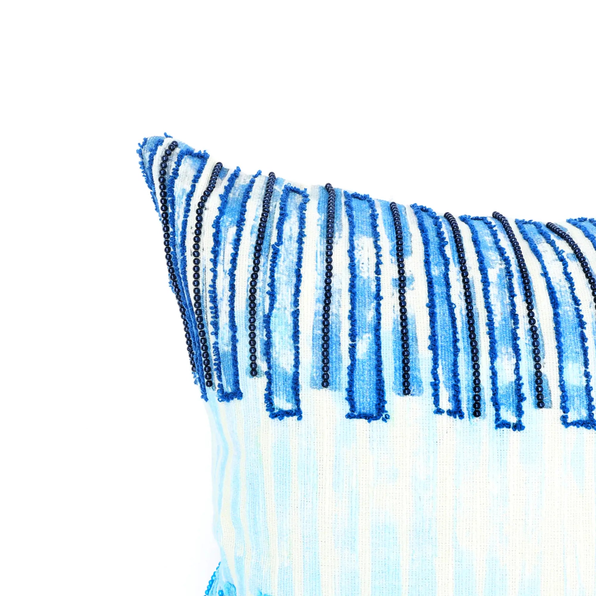 Coastal Horizon Beaded & Embroidered Pillow