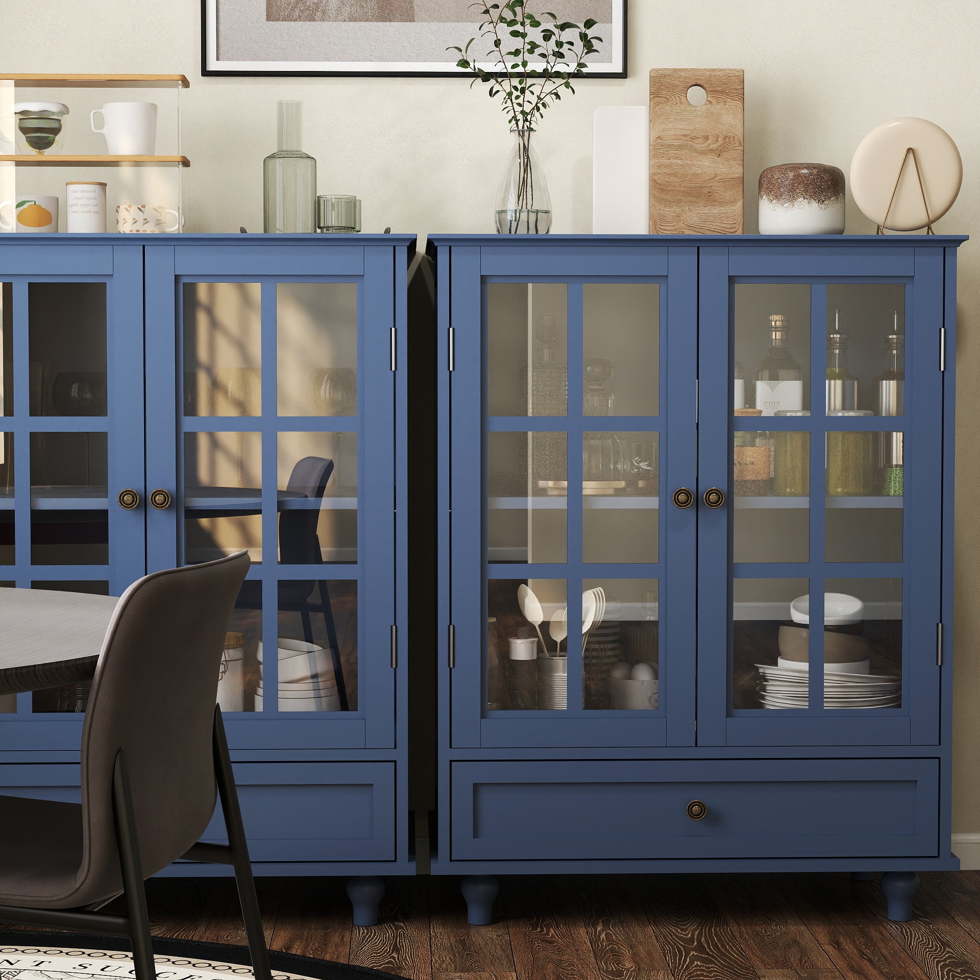 Double Glass Door Accent Cabinet