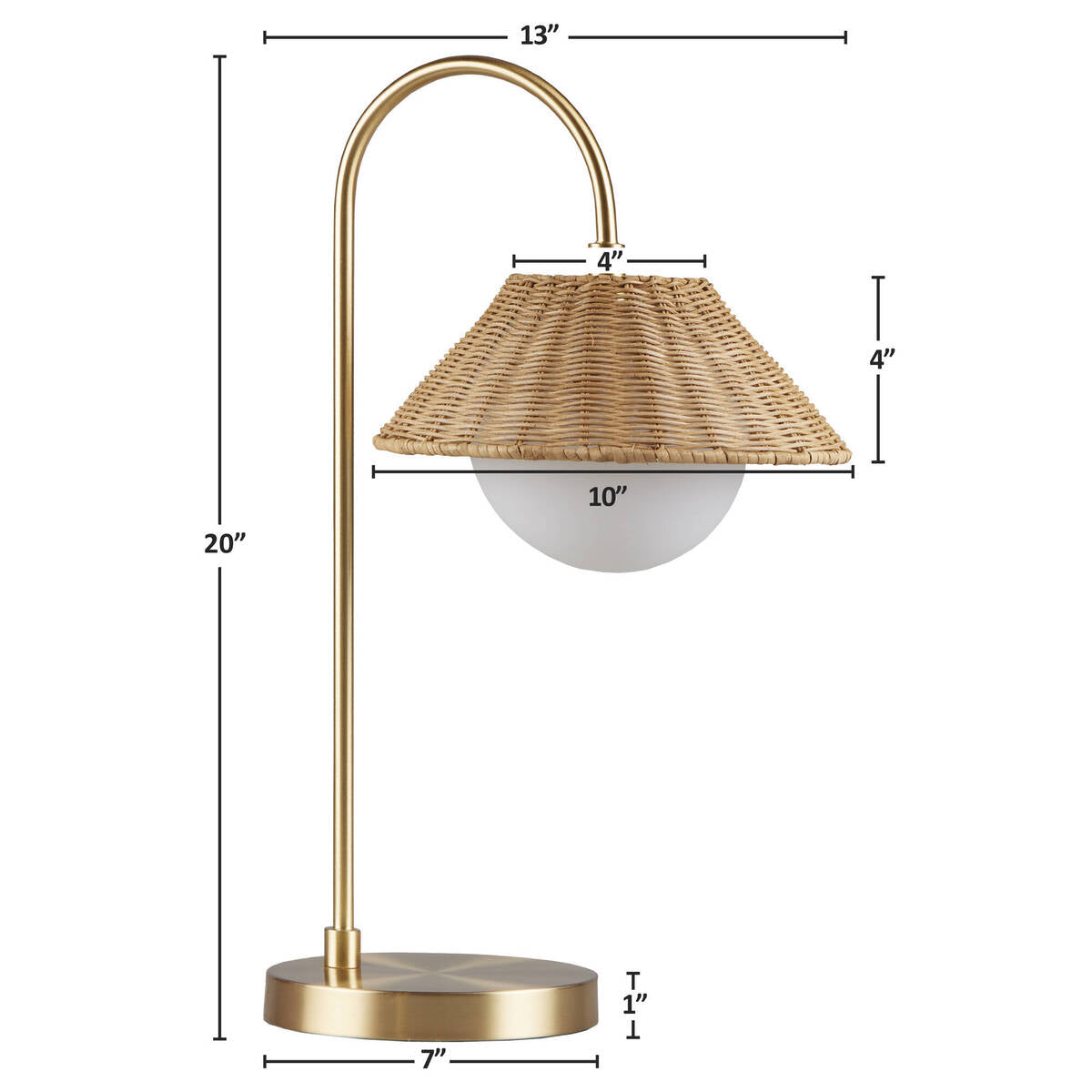 Colander Rattan Weave Shade Table Lamp with Iron Base