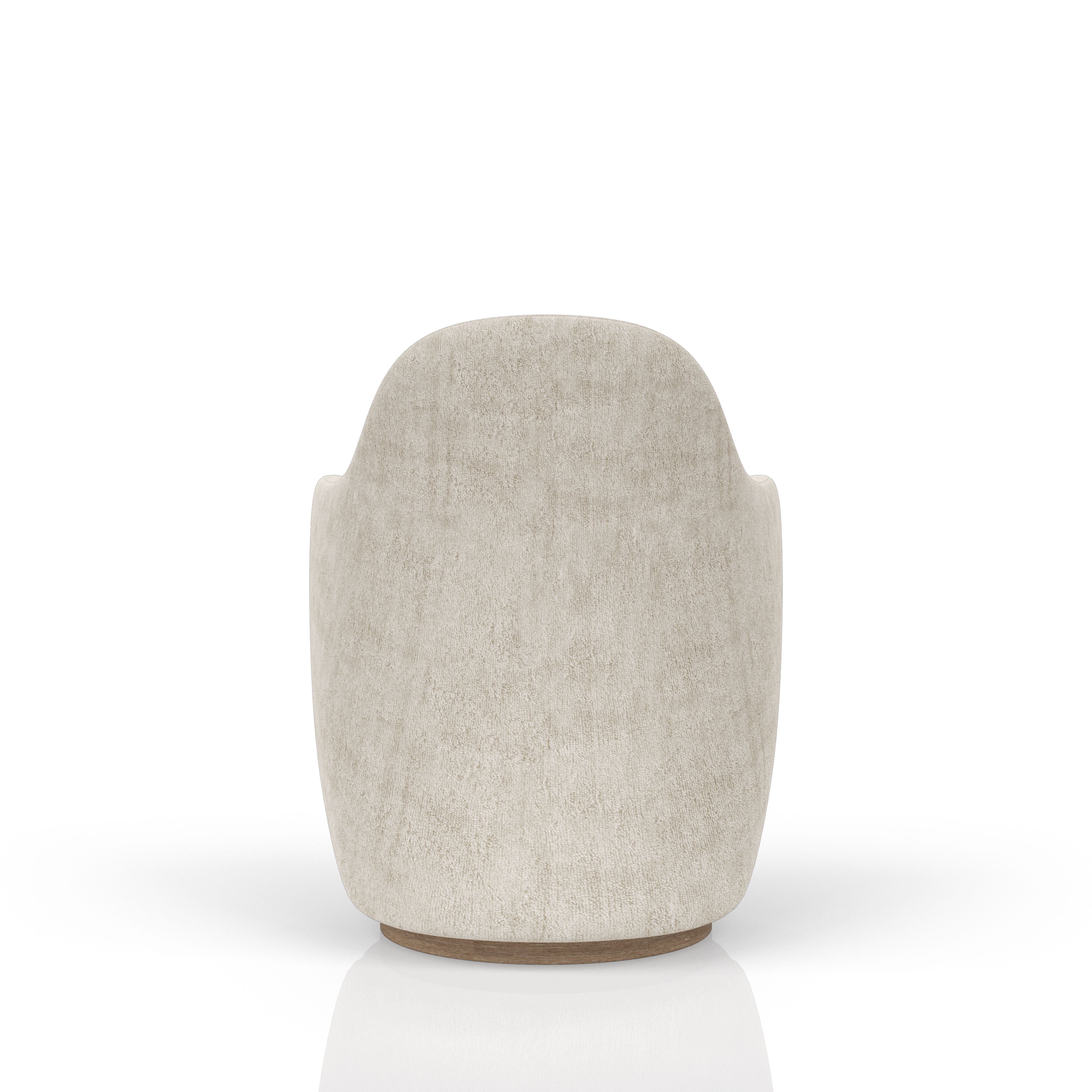 Cocoa and Ivory Swivel Barrel Chair