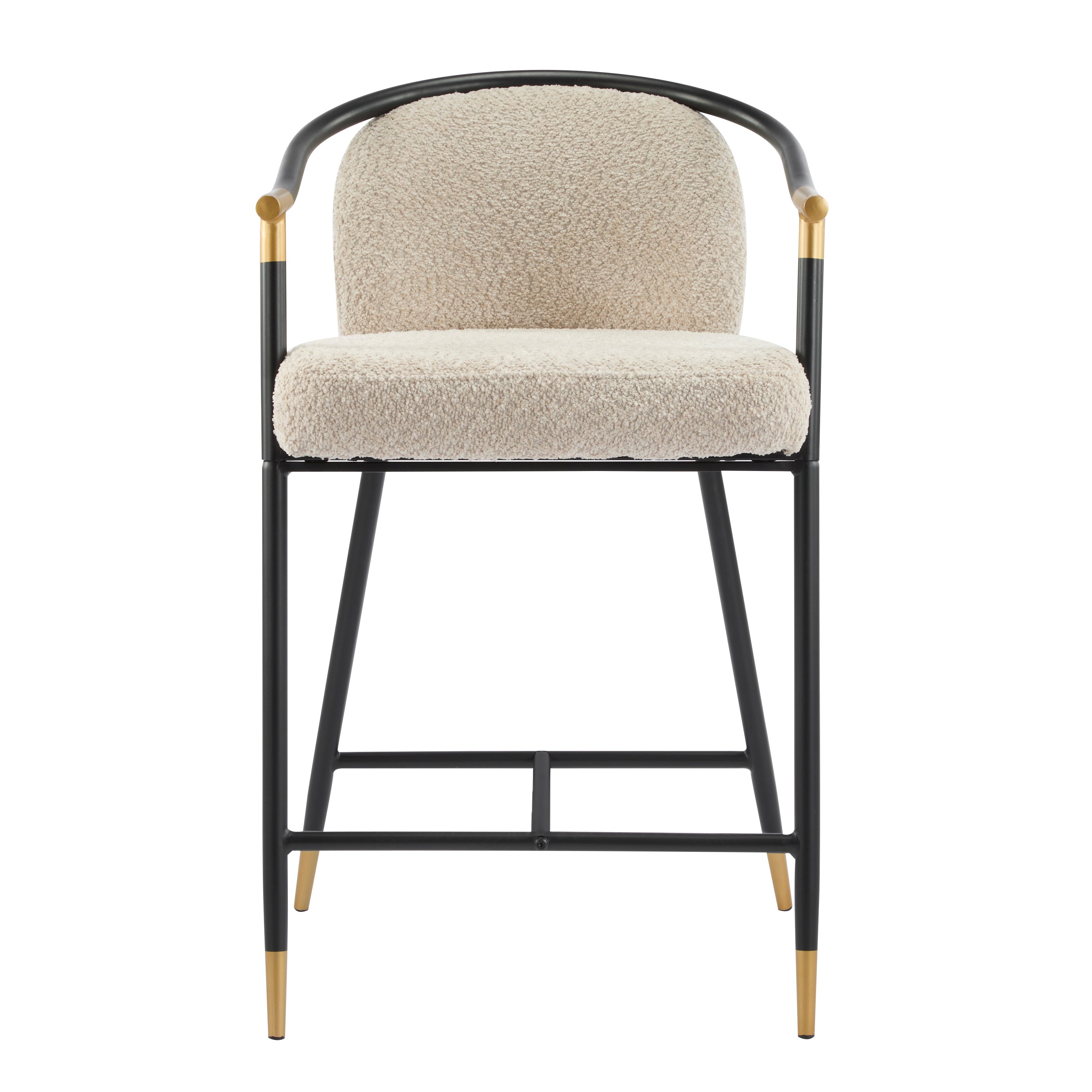 Hawthorn Upholstered Counter Stool with Metal Frame, Set of 2