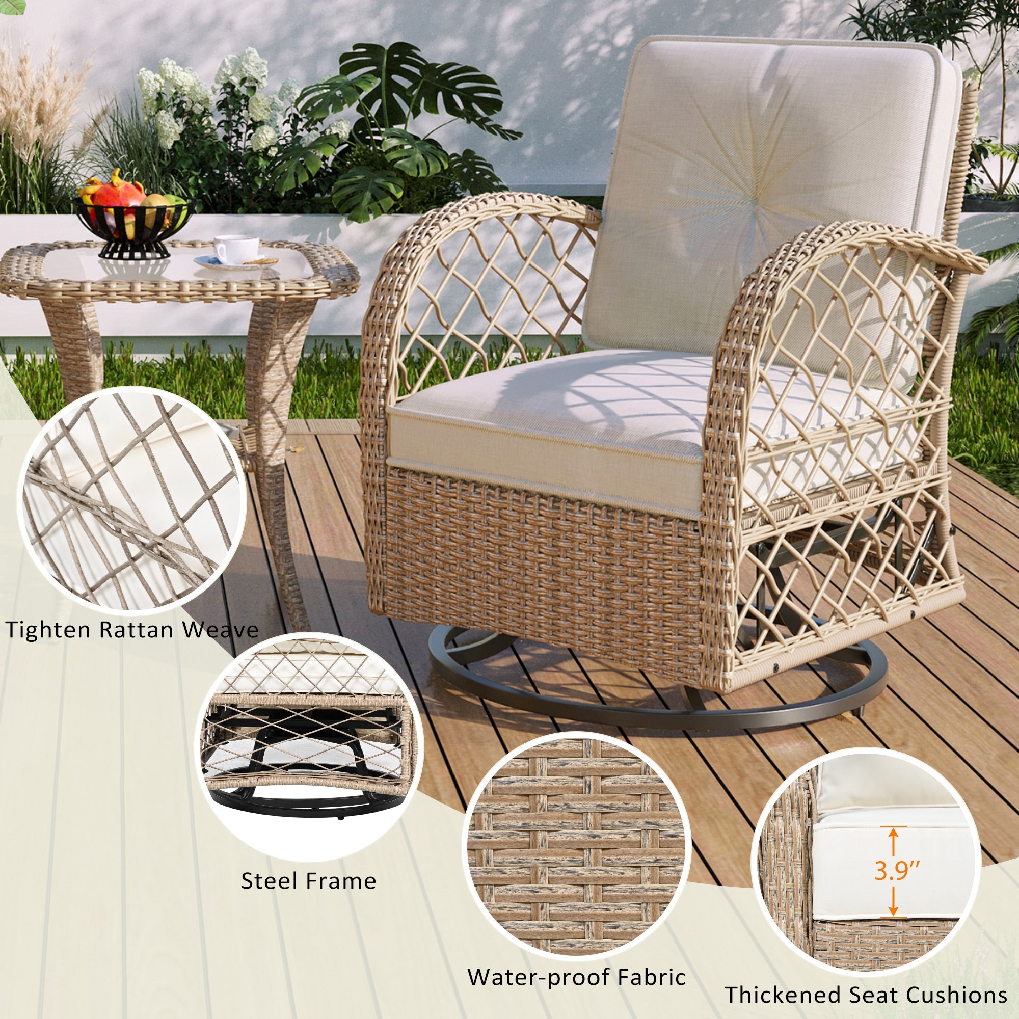 3-Piece Outdoor Chat Set