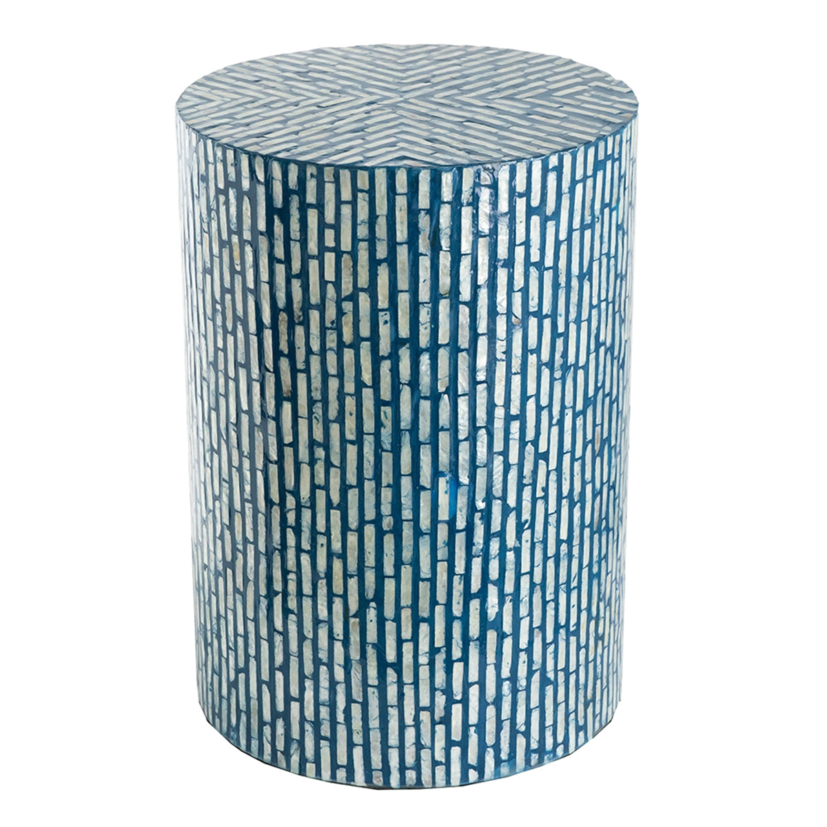 Blue Capiz Accent Stool/Table