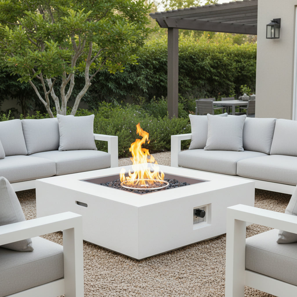 50 000 Btu Square Mgo Fire Table Tank Outside